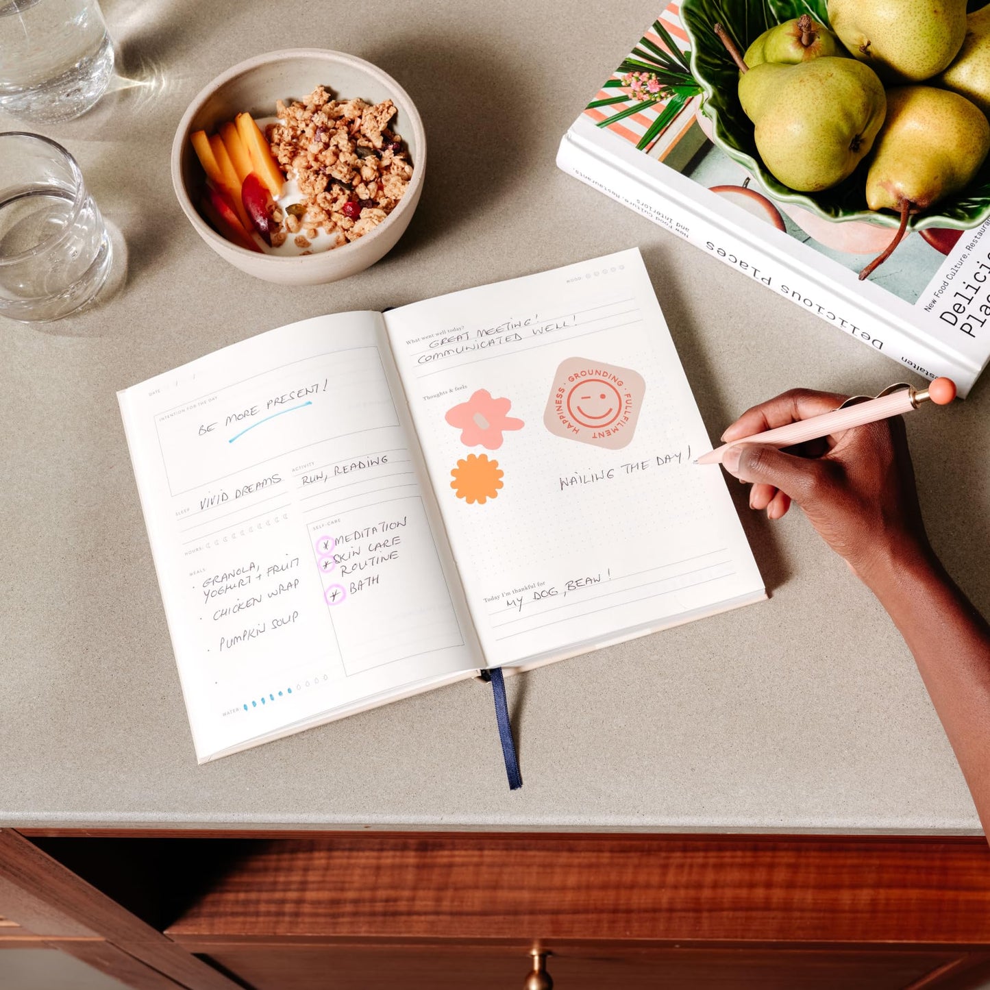 Papier Fairy Flies 12 Week Wellness Journal - Floral Hardback | Log Intentions Sleep & Energy, Morning & Evening | Weekly & Monthly CheckIn | Undated Planner | Reflection, Mindfulness | Self Care Gift