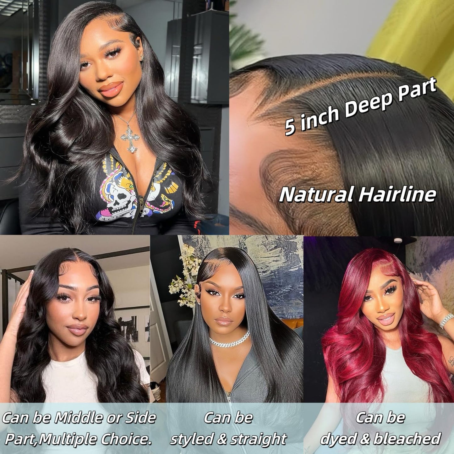 5x5 SKINLIKE 100% Real HD Lace Closure Body Wave Human Hair Closure 0.095mm Ultra-thin Invisible Swiss HD Lace Closure Pre Plucked Small Single Knots Brazilian Virgin Human Hair Lace Closure 16inch