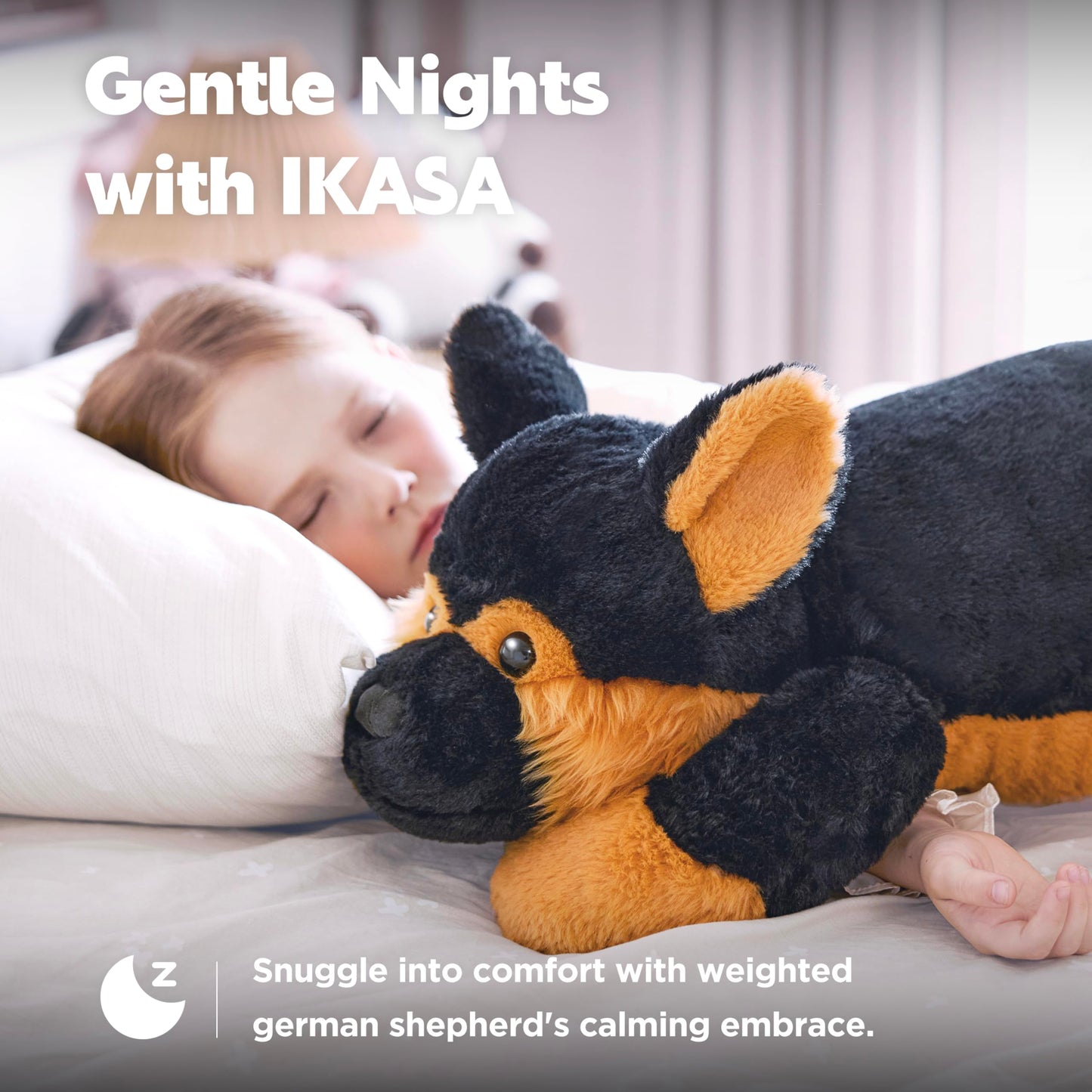 IKASA 5lbs Weighted Stuffed Animal German Shepherd Dog,26 inches Plush Toy Giant Large Big Jumbo Soft Puppy,Huge Size Cute Plushie,Gift for Kids