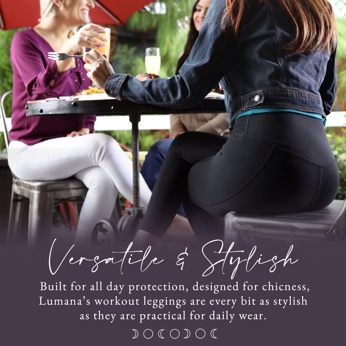 LUMANA Leakproof Womens Leggings: Bladder Control Athletic Bottoms - Leggings with Pockets Designed with Built-in Bladder Leakage Pads for Women, 22" Inseam (Plum, 3X)