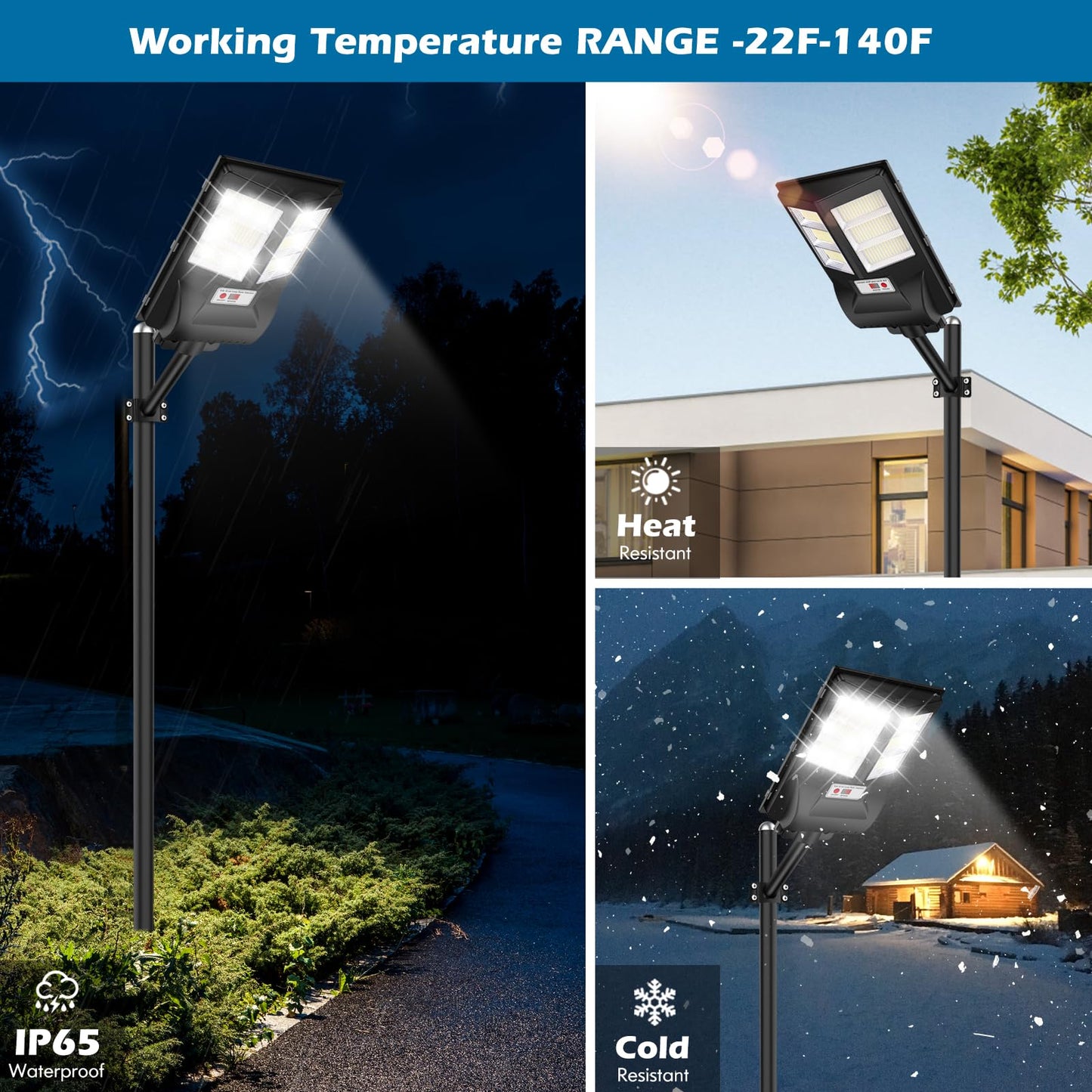 2 Pack Outdoor Waterproof 6500K 80000LM 756 LED Beads Dusk to Dawn Solar Flood Light with Motion Sensor and Remote Control for Parking Lot, Garage
