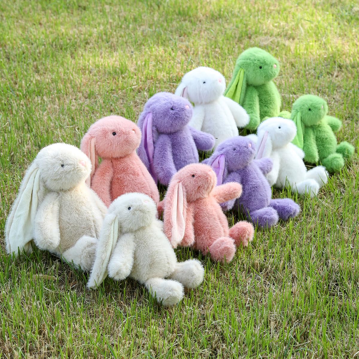 Farnesaa Weighted Stuffed Animal Bunny, 2Lbs Weighted Stuffed Animals Rabbit, 16" Heatable and Coolable Plushies, White Pink Brown Green and Purple Available