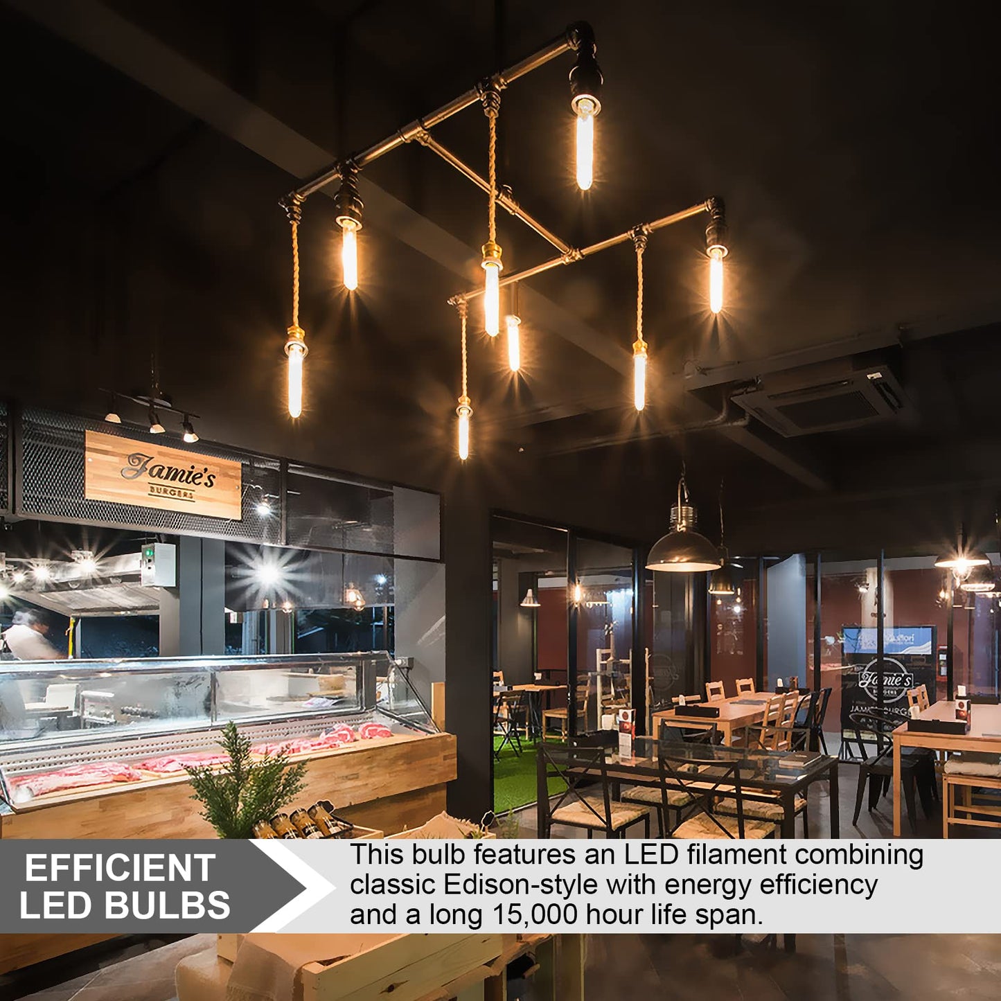 TIANSHQ LED Tube Bulbs,T10 Tubular Edison Style LED Filament Bulb, 12W Dimmable Antique LED Bulb,E26 Base,Clear Glass,4000K Daylight,1000LM(75-100W Equivalent),11.8in,6Pack
