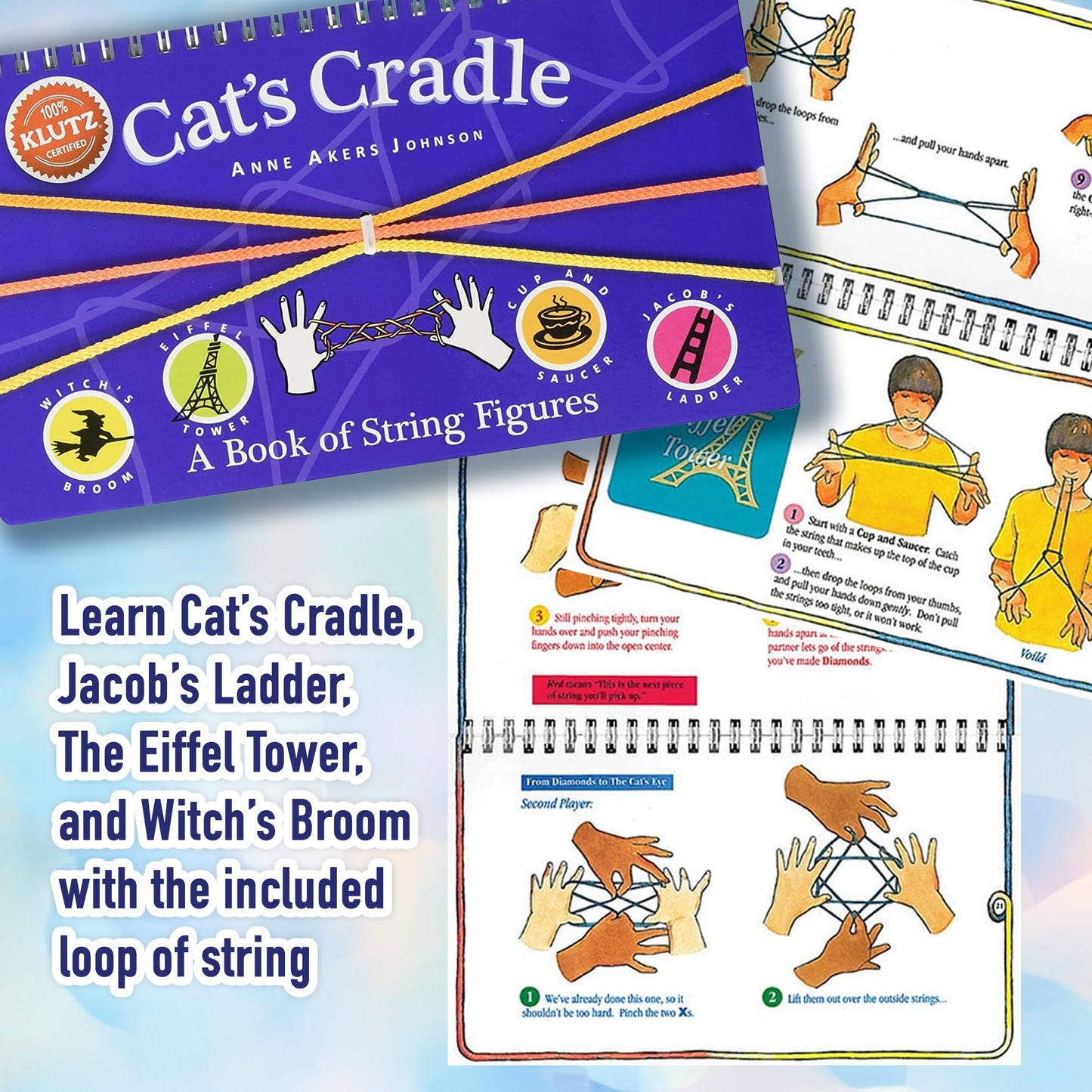 Klutz Make Your Own Mini Erasers Book & Activity Kit with Clay, Tools and Cat's Cradle String Figures Book Bundle