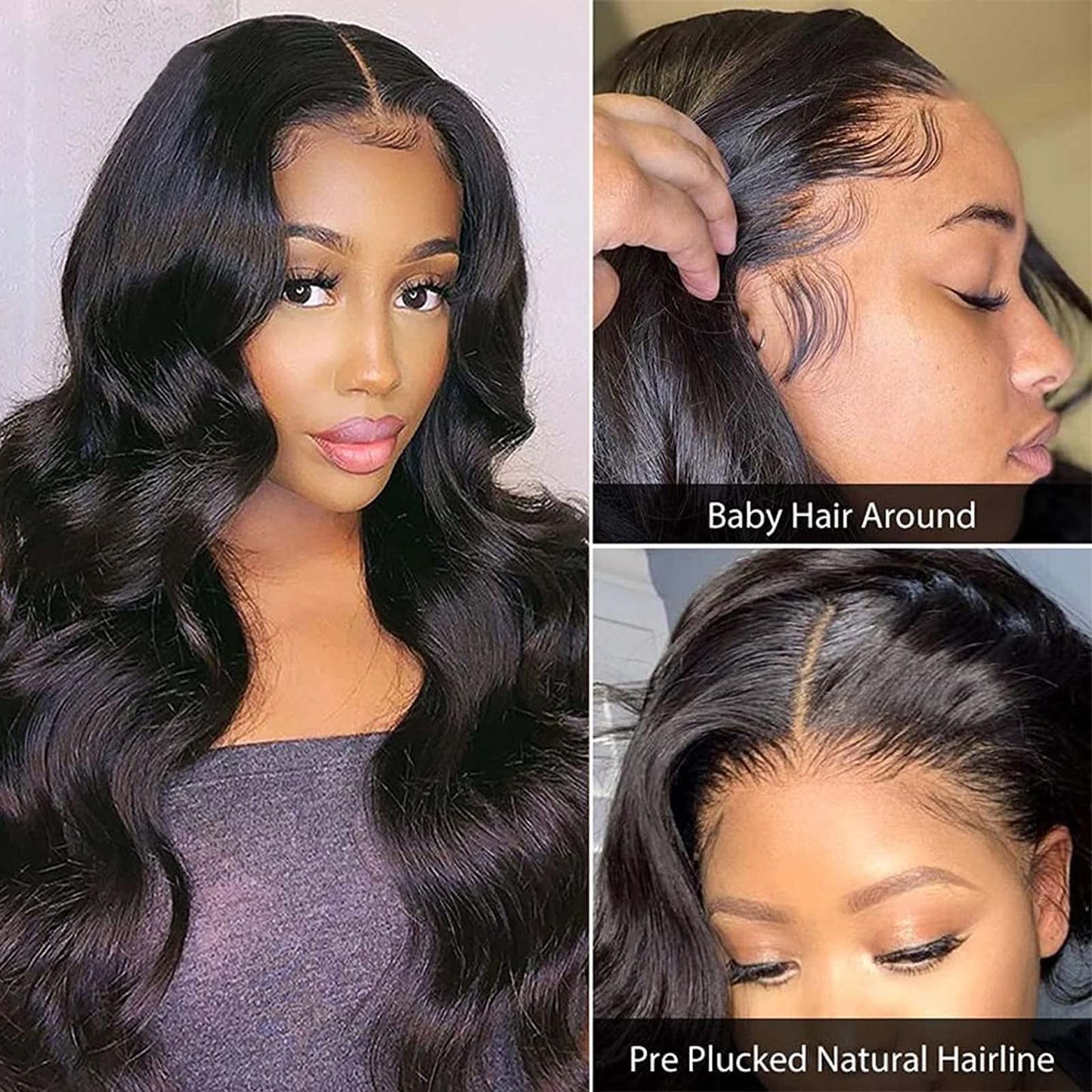 VTAOZI Body Wave Lace Front Wigs Human Hair Pre Plucked 13x4 Lace Frontal Wigs Human Hair for Black Women 180% Density Brazilian Glueless Wigs Human Hair 22 Inch