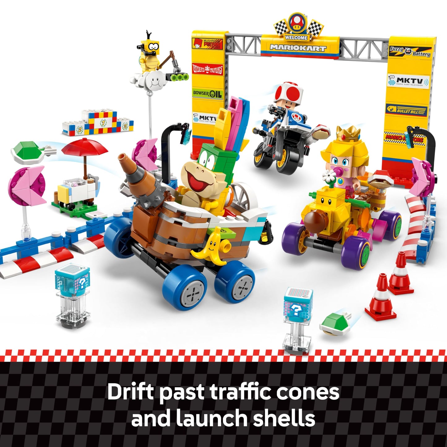 LEGO Super Mario: Mario Kart Baby Peach & Grand Prix Set Home Circuit - Nintendo Toy Building Set for Kids, Girls and Boys, Ages 8+ - Collectible Mario Kart Toy - Gift Idea for Birthdays - 72036