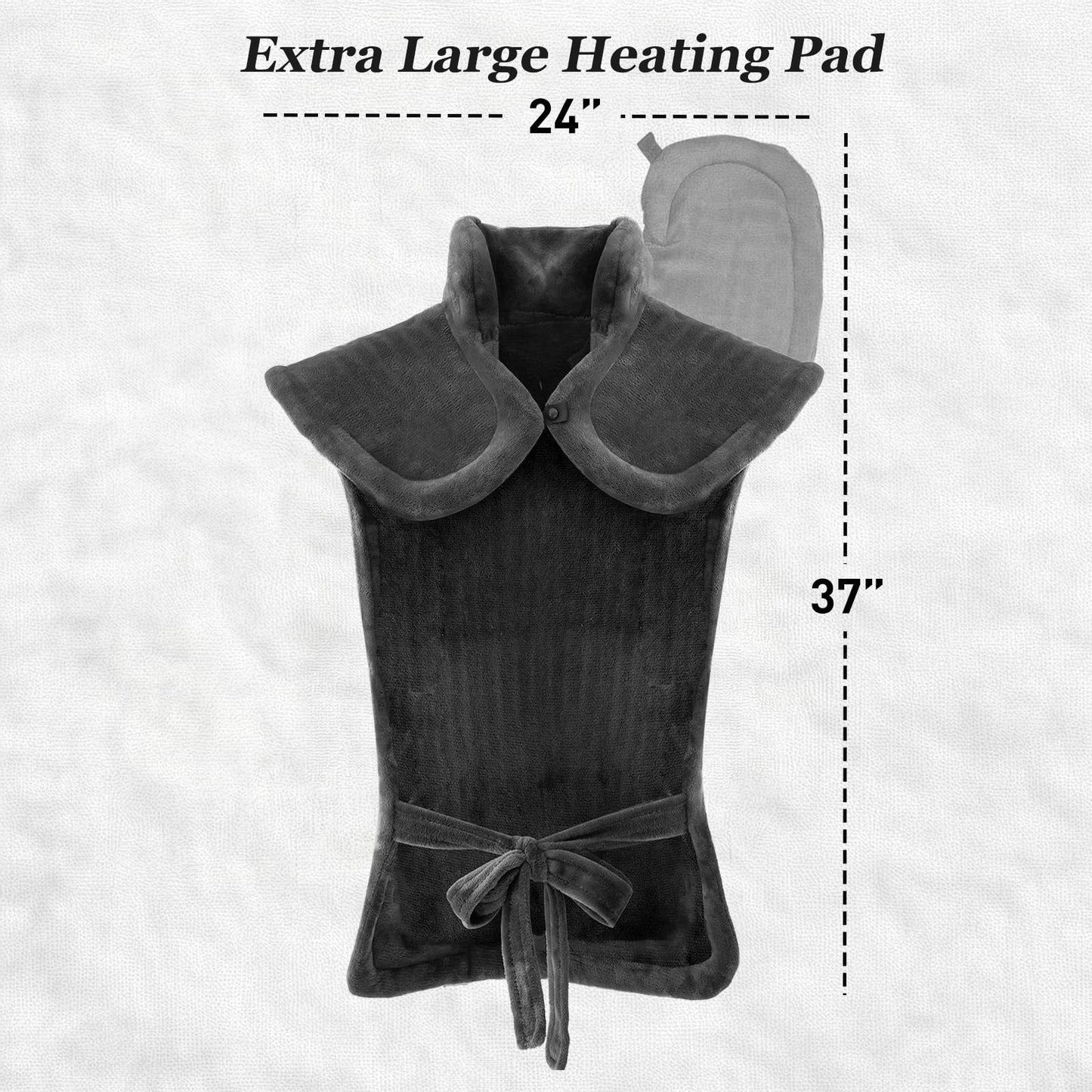 Heating Pad for Neck Shoulder and Back, Mothers Day Gifts for Mom, Deeper Pain Relief and Fast Heating Weighted Heat Wrap, FSA HSA Eligible, Birthday Gifts for Mom Men Dad Wife, ETL Certified, Gray