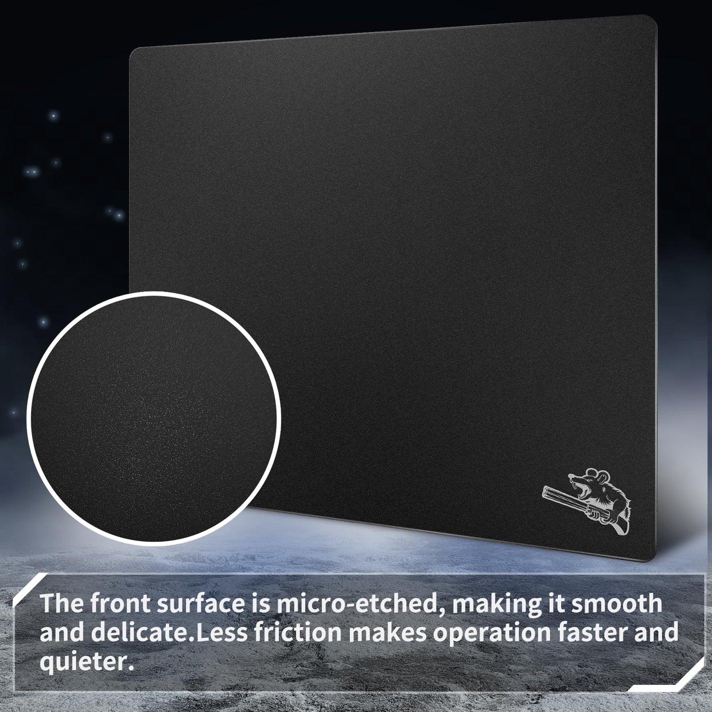 SIROOLAC Glass Gaming Mouse Pad 320mm x 360mm FPS Game Special Tempered Glass Durable 3mm Thickness Accurately and Quickly Shoot Opponents (320mm x 360mm, Black)