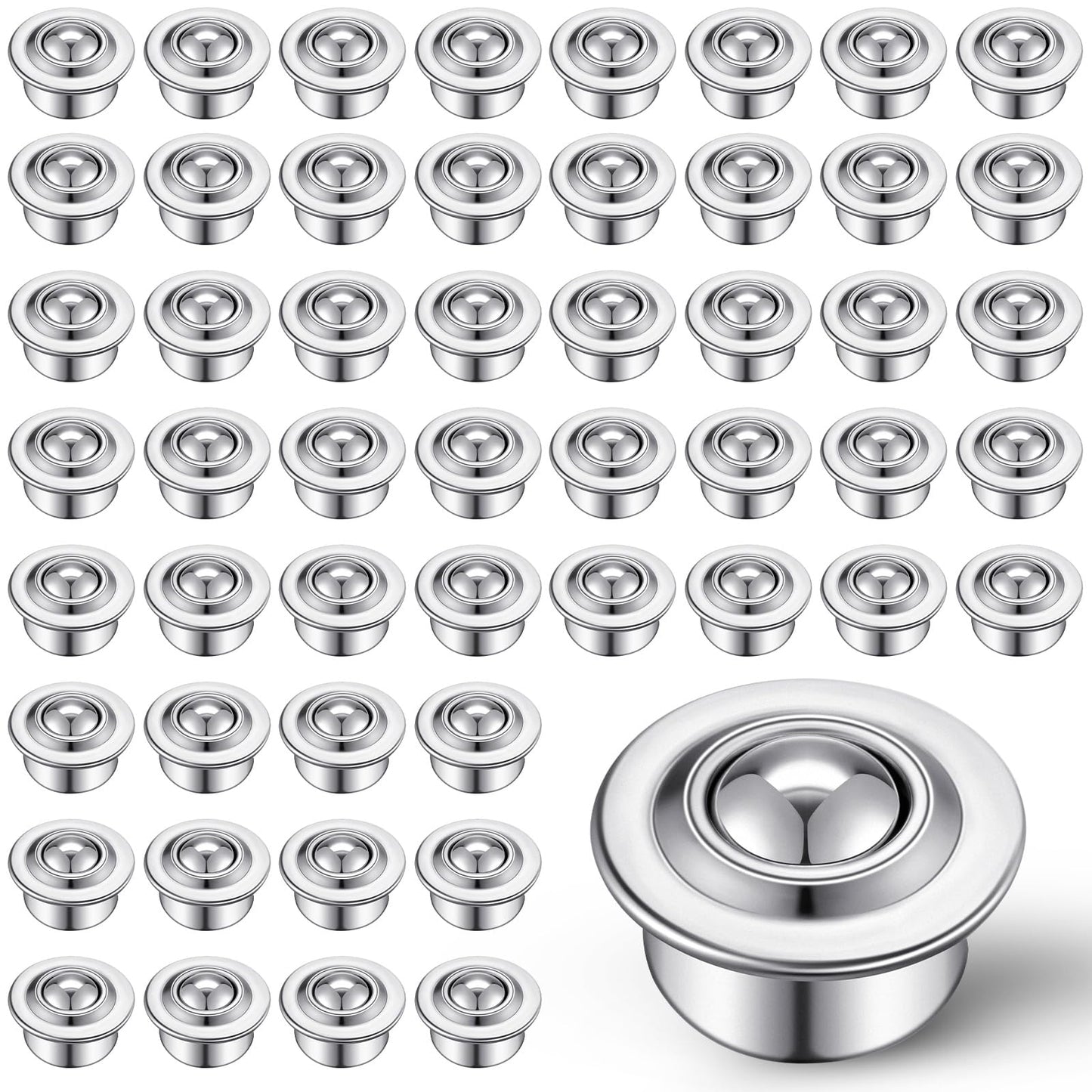 Gisafai 80 Pcs 5/8" Roller Ball Transfer Bearing Ball Transfer Bearing Casters Carbon Steel 360 Rotation for Conveyor Roller Stand Table, Load 44lbs