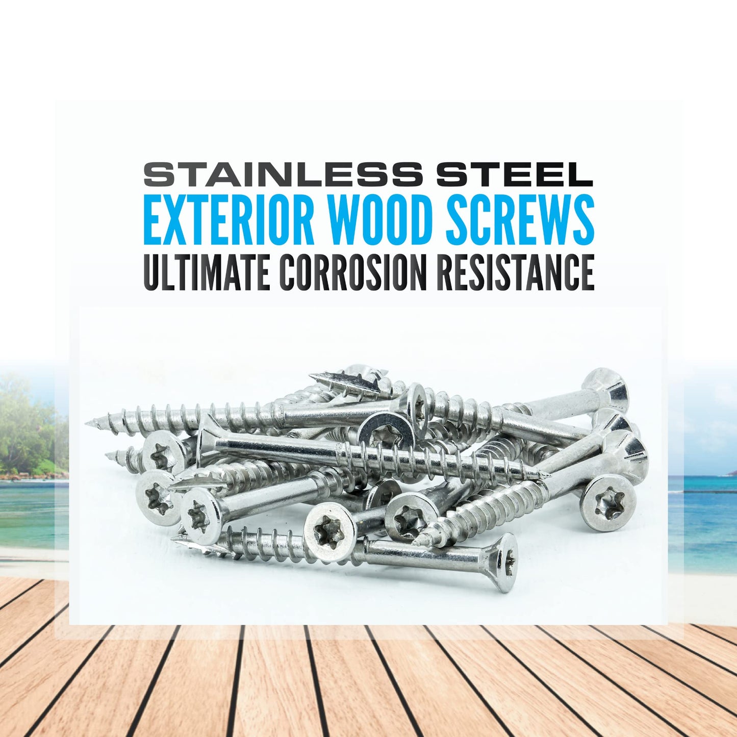 #10 x 2 Inch Stainless Steel Deck Screws 1750 Pieces | T25 Star Torx Drive Flat Head | 304 Grade Stainless Steel Wood Screws | Stainless Steel Screws by Allen's Trading Co. Eagle Claw Fasteners