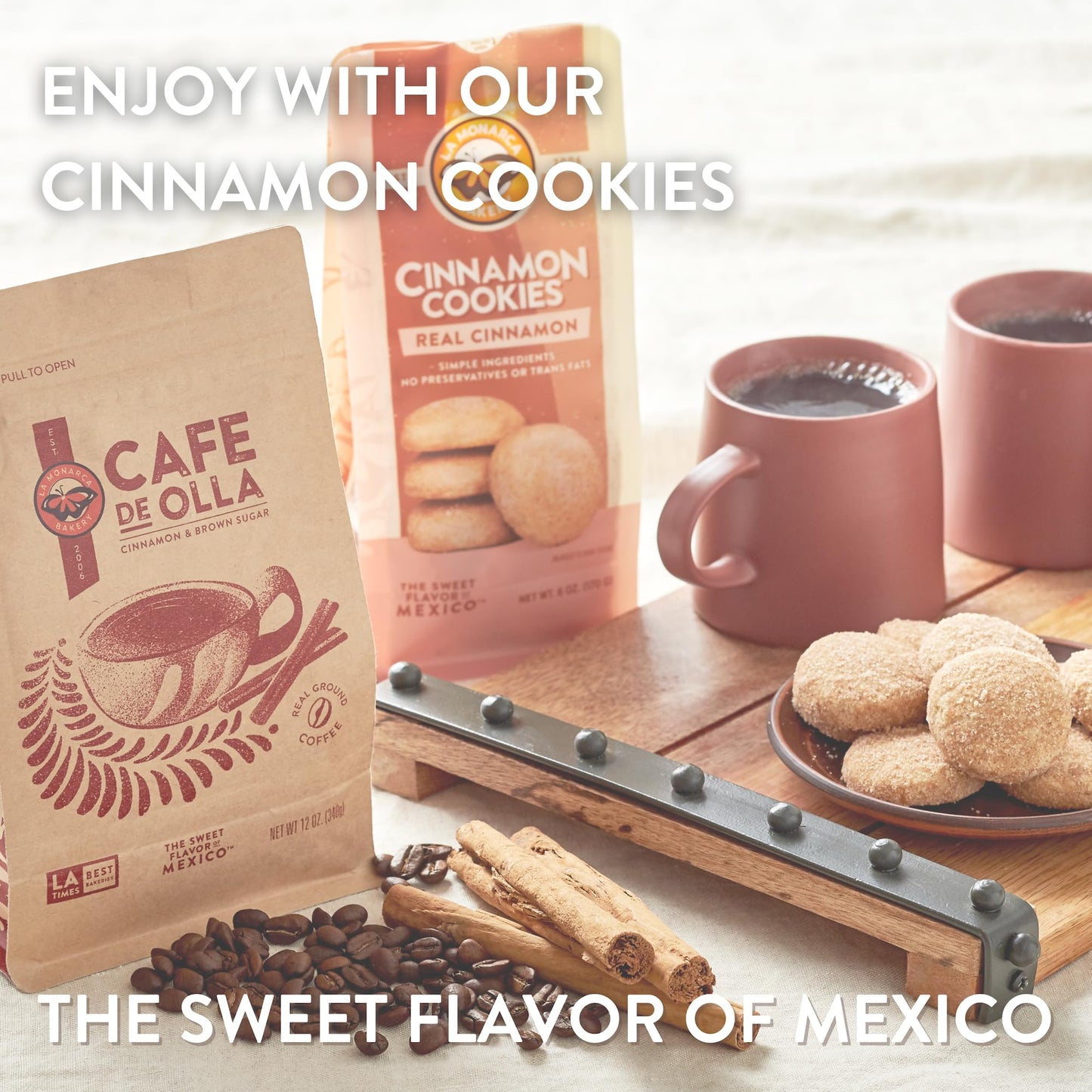 Café De Olla Ground Coffee, 5 Pounds, Cinnamon and Brown Sugar Spiced Mexican Dark Roast Coffee by La Monarca Bakery