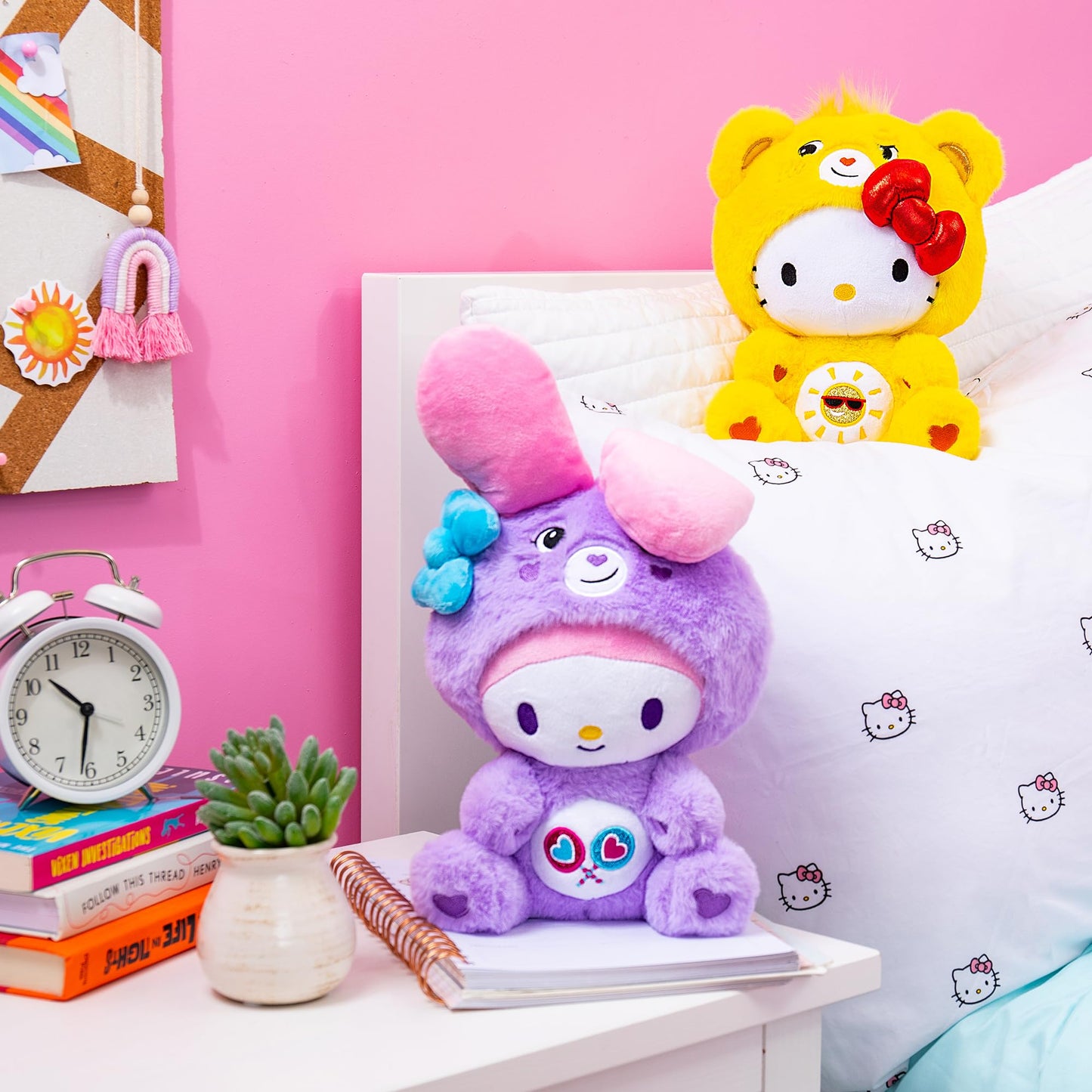 Care Bears Hello Kitty Plush 2-Pack Hello Kitty as Funshine Bear & My Melody as Share Bear