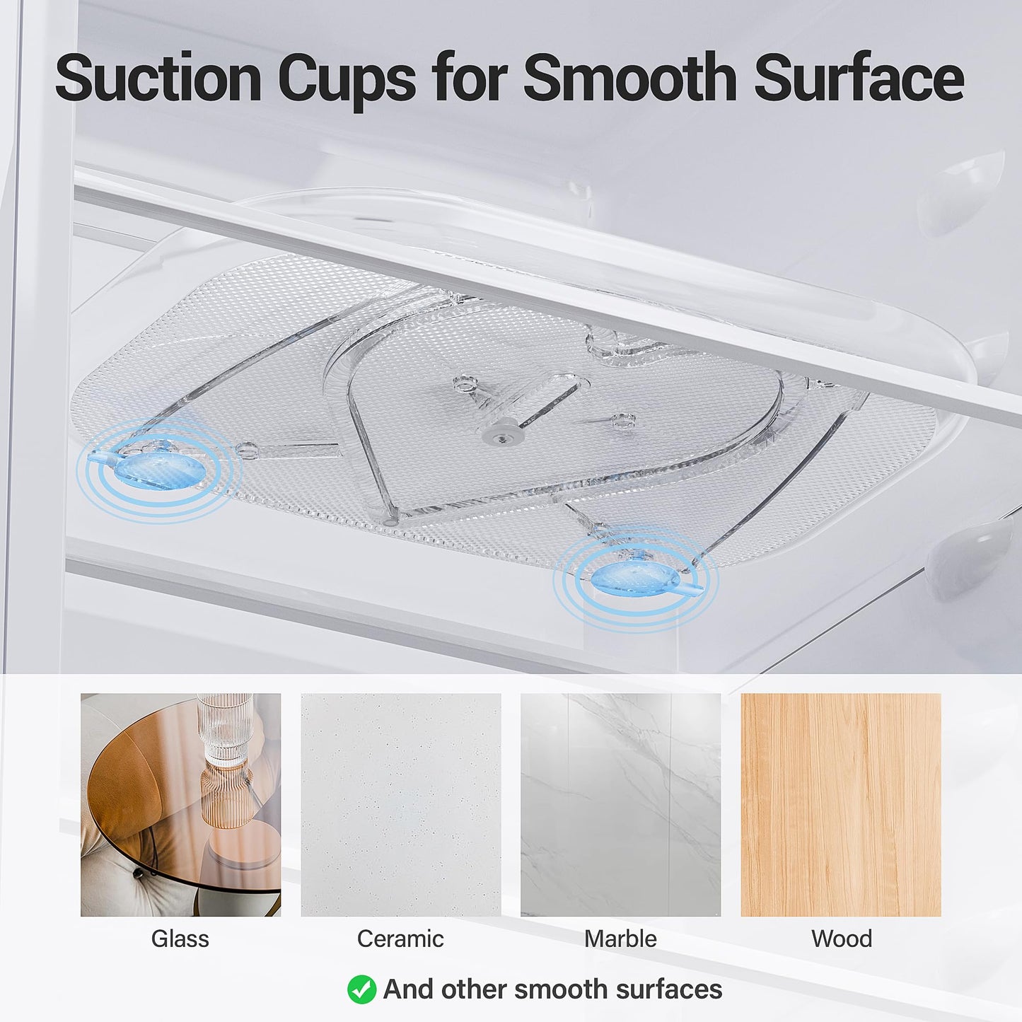LAMU Lazy Susan Turntable Organizer for Refrigerator Organizers and Storage Fridge Organization, Condiment Organizer for Kitchen, Table Top, Cabinet, Pantry, Countertop, 14.56''x11'', 2 Pack