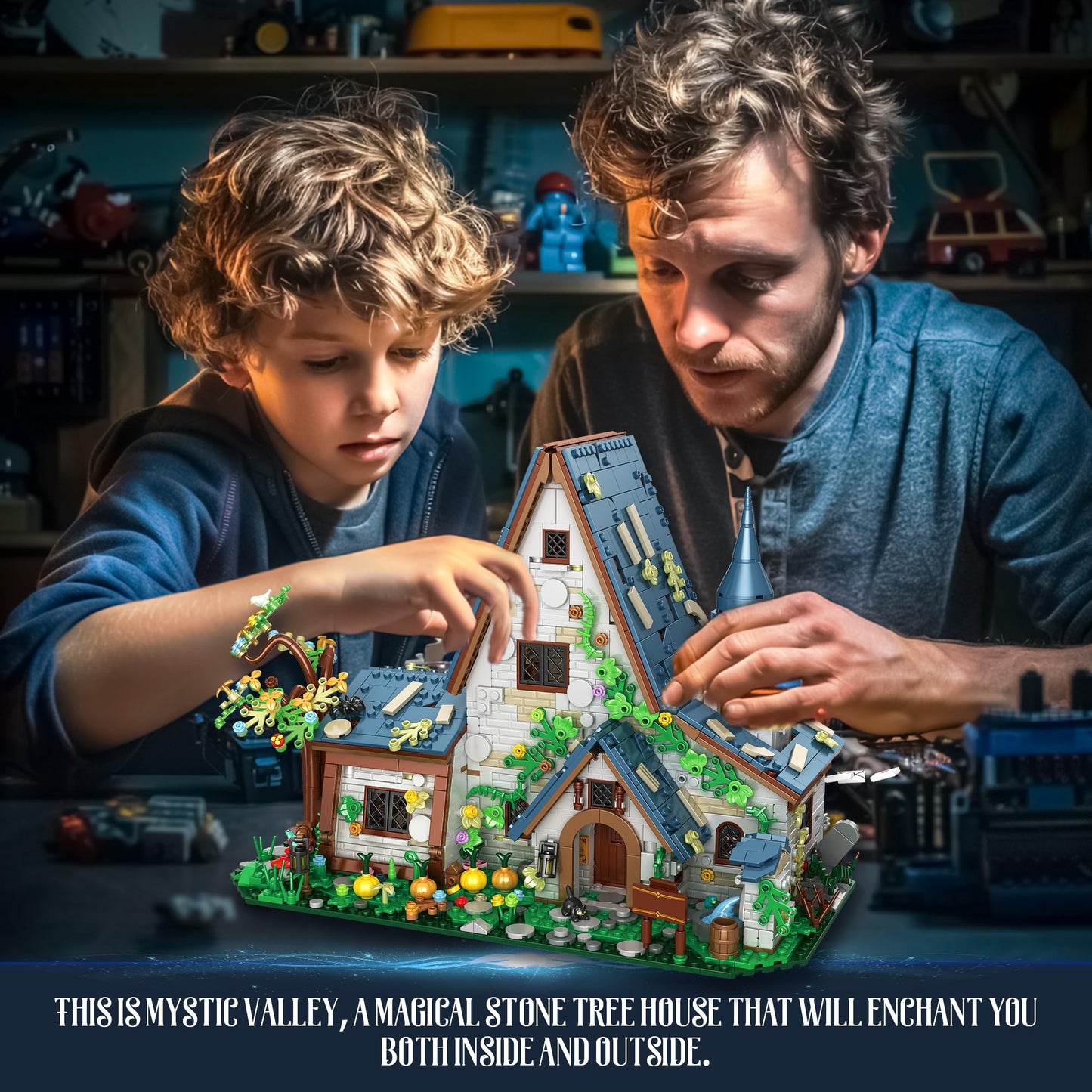 FliCineCrt Magic Stone House Building Block Set for Girl 8-12, Creator Architecture House Building Kit, Model House Toy for Kids, Gift Idea for Boys and Girls Aged 9 and Up, 2666Pcs