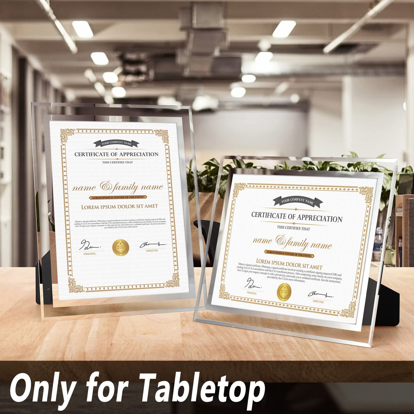 Hoikwo 8.5 by 11 Picture Frames, 10 Pack 8.5x11 Glass Picture Frames – For Small Business Licenses, School Certificates, Family Awards & Office Diplomas, Tabletop Display Only – Vertical or Horizontal