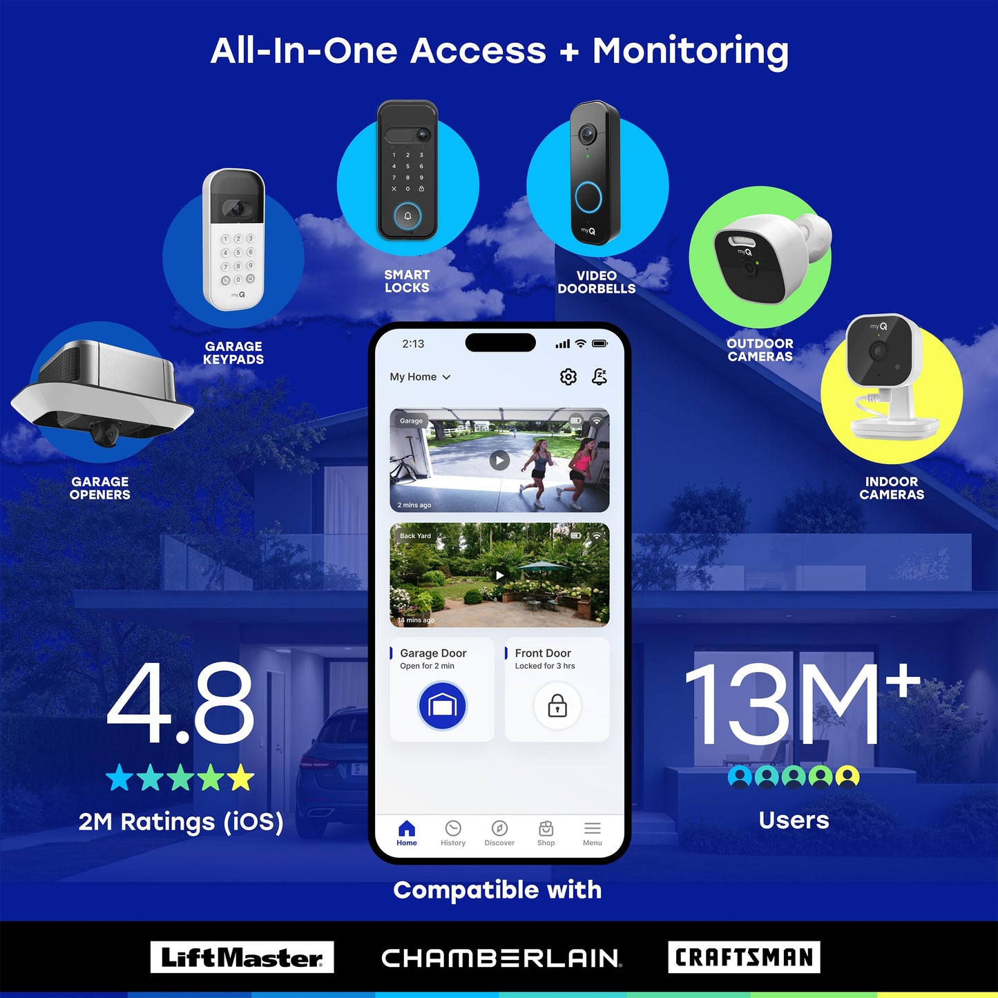 myQ Indoor Plug-in Security Camera Gen 2 – 2K Smart Wi-Fi Camera with Night Vision, Baby and Pet Monitor, Motion Detection and Alerts, 2-Way Audio & App Control