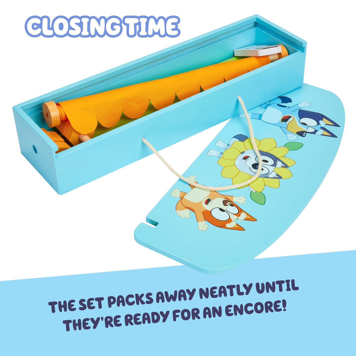 Bluey – Puppet Theater – Colorful Wooden Play Set with Theater and Puppets – FSC-Certified Material – Imaginative Fun for Ages 3 Years and Up