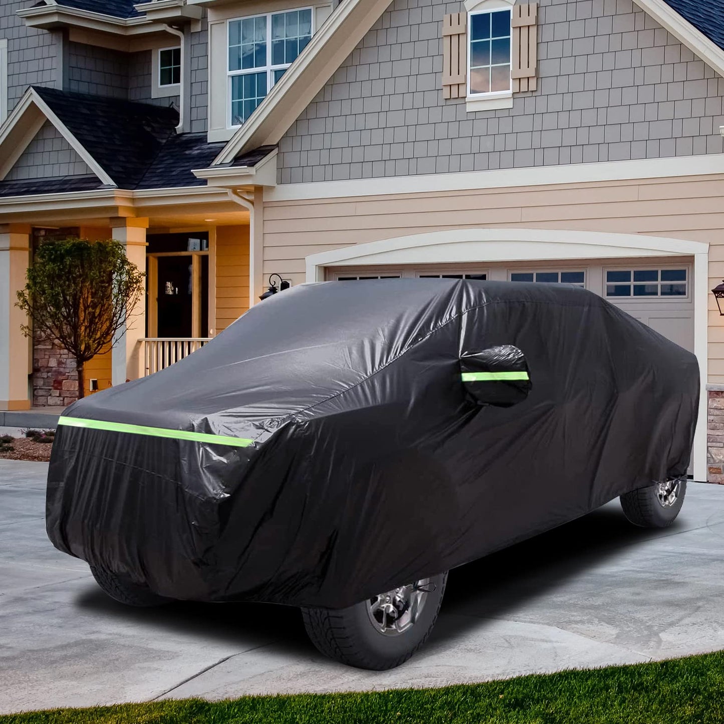 Waterproof Car Cover Compatible with 2019-2025 Jeep Gladiator, 6 Layers All Weather Jeep Gladiator Car Covers with Zipper Door for Snow Rain Dust Hail Protection