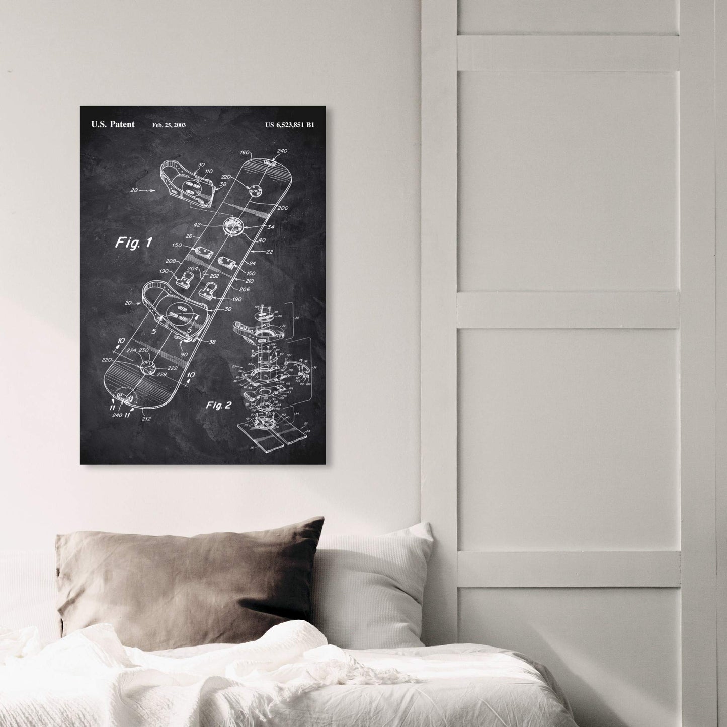 Wynwood Studio Sports and Teams Wall Art Canvas Prints 'Snowboard 2003 Chalkboard' Home Décor, 20x30
