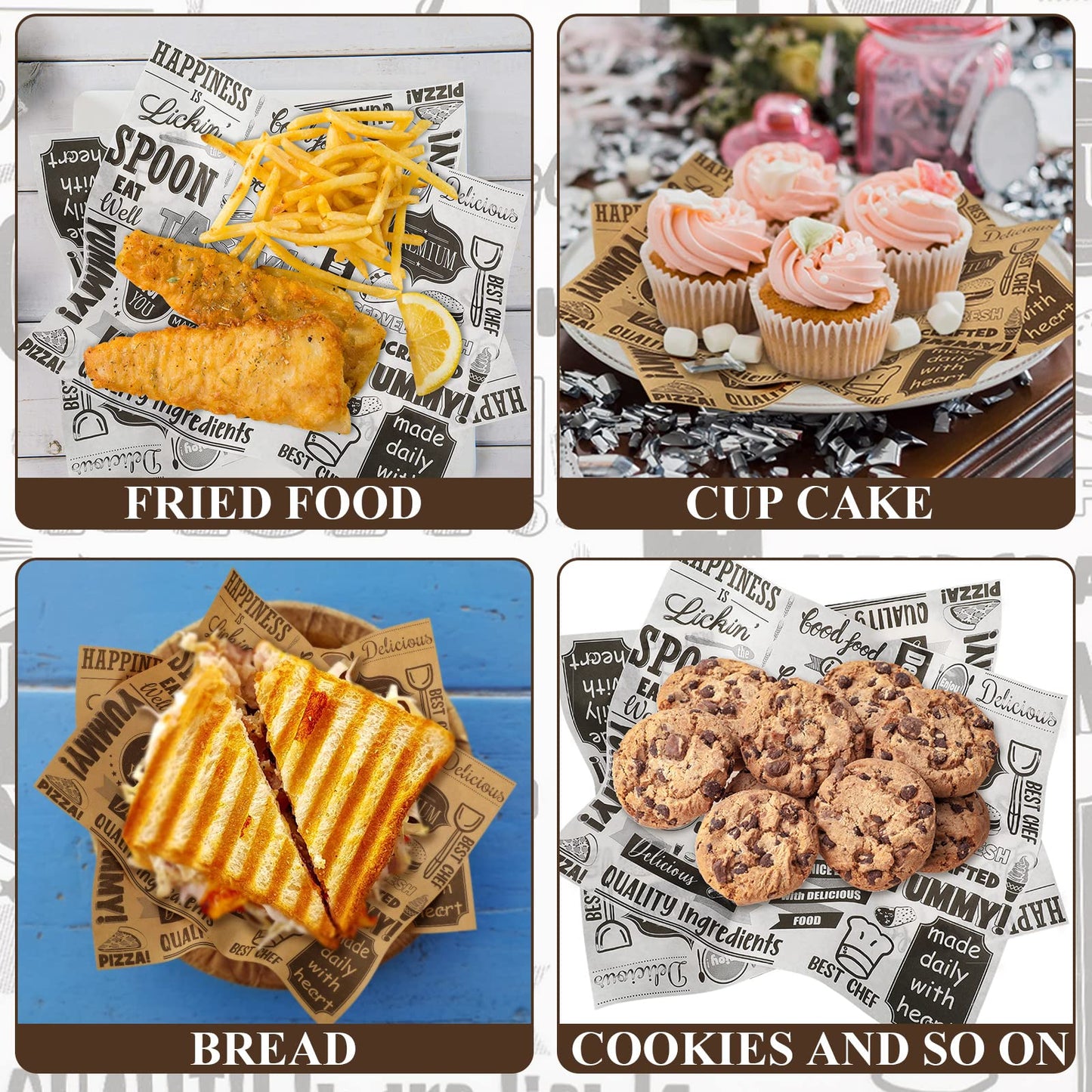 1000 Pcs Deli Wax Paper Sheets for Food Grease Resistant Tray Basket Liners White Newsprint Paper Square Hot Dog Wrappers Greaseproof Deli Wrapping Sheets for Outdoor Picnic, Churches, Home Party
