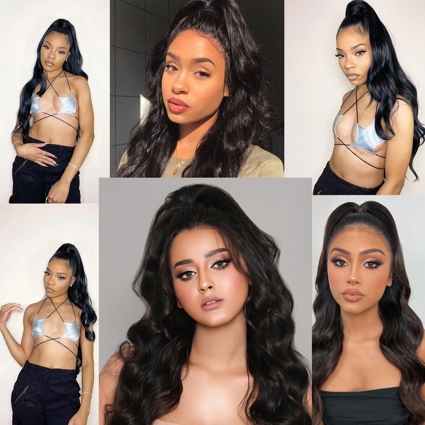 Human Hair Body Wave Ponytail with Magic Paste Warp Around Curly Human Hair Ponytail for Black Women 150% Density Natural Black Human Hair Ponytail Extension (22 Inch, Black Body Wave Ponytail)