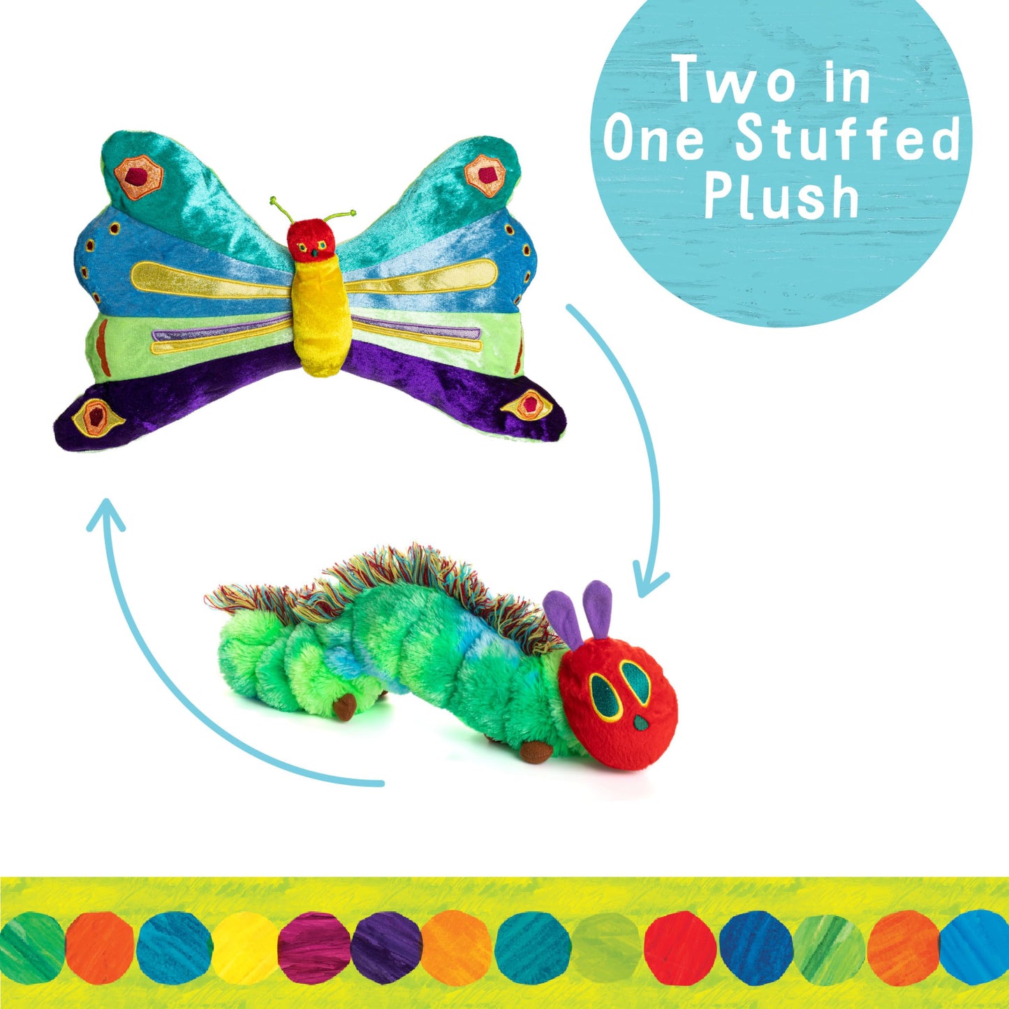 World of Eric Carle, The Very Hungry Caterpillar Butterfly Reversible Stuffed Animal Plush Toy, 13 Inches