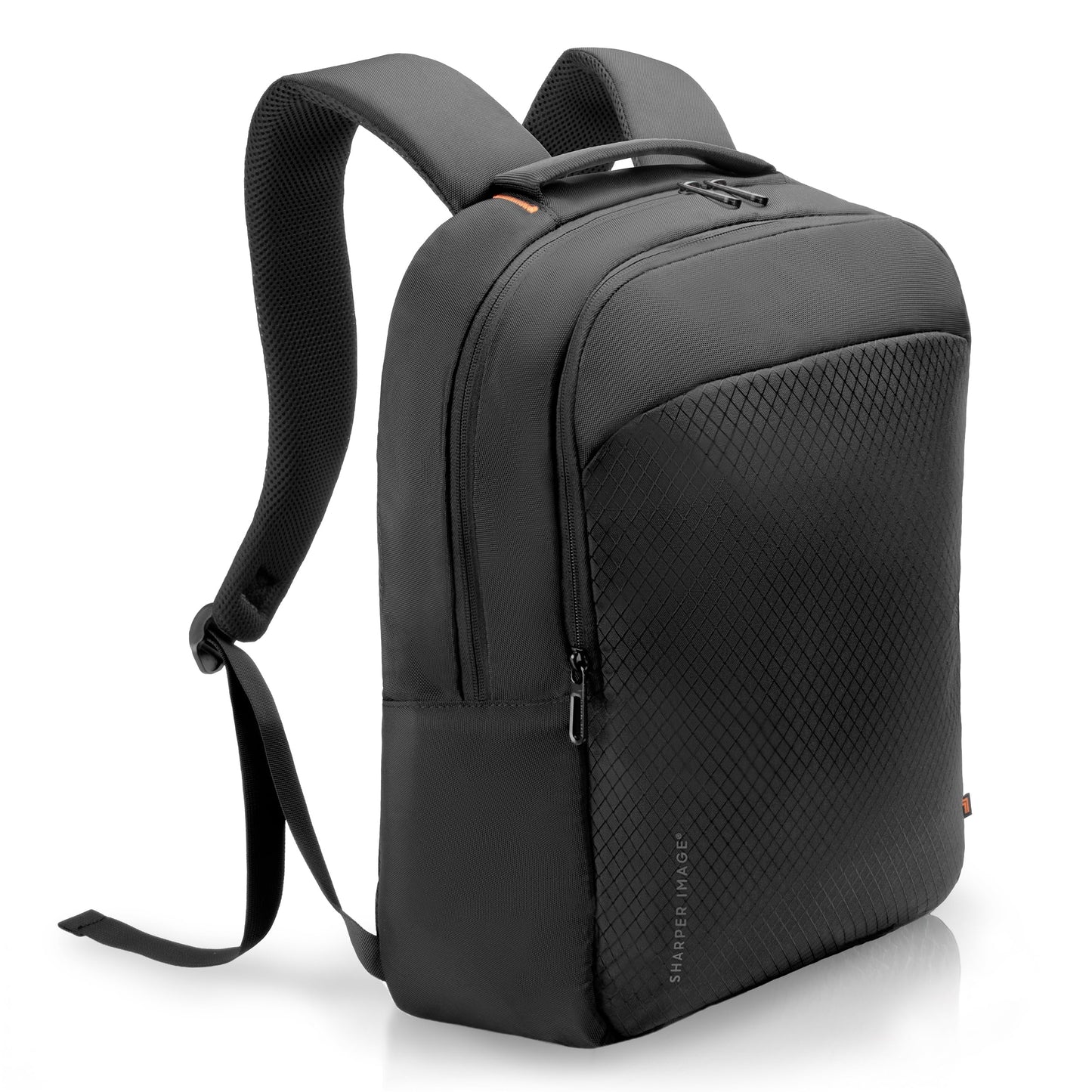 Sharper Image Laptop Backpack, 23L Heavy Duty & Water Resistant Travel Back Pack for Business Work, College School Bag for Men & Women, Fits 16” Computer, Black (Metro Collection)
