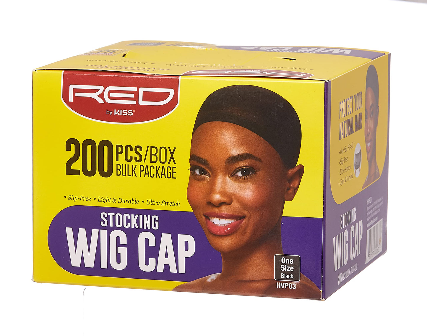 RED STOCKING WIG CAP, 200PCS Bulk Box Secures your hair, long lasting, stays in place, light, lightweight, breathable, wig comfortable (Black)
