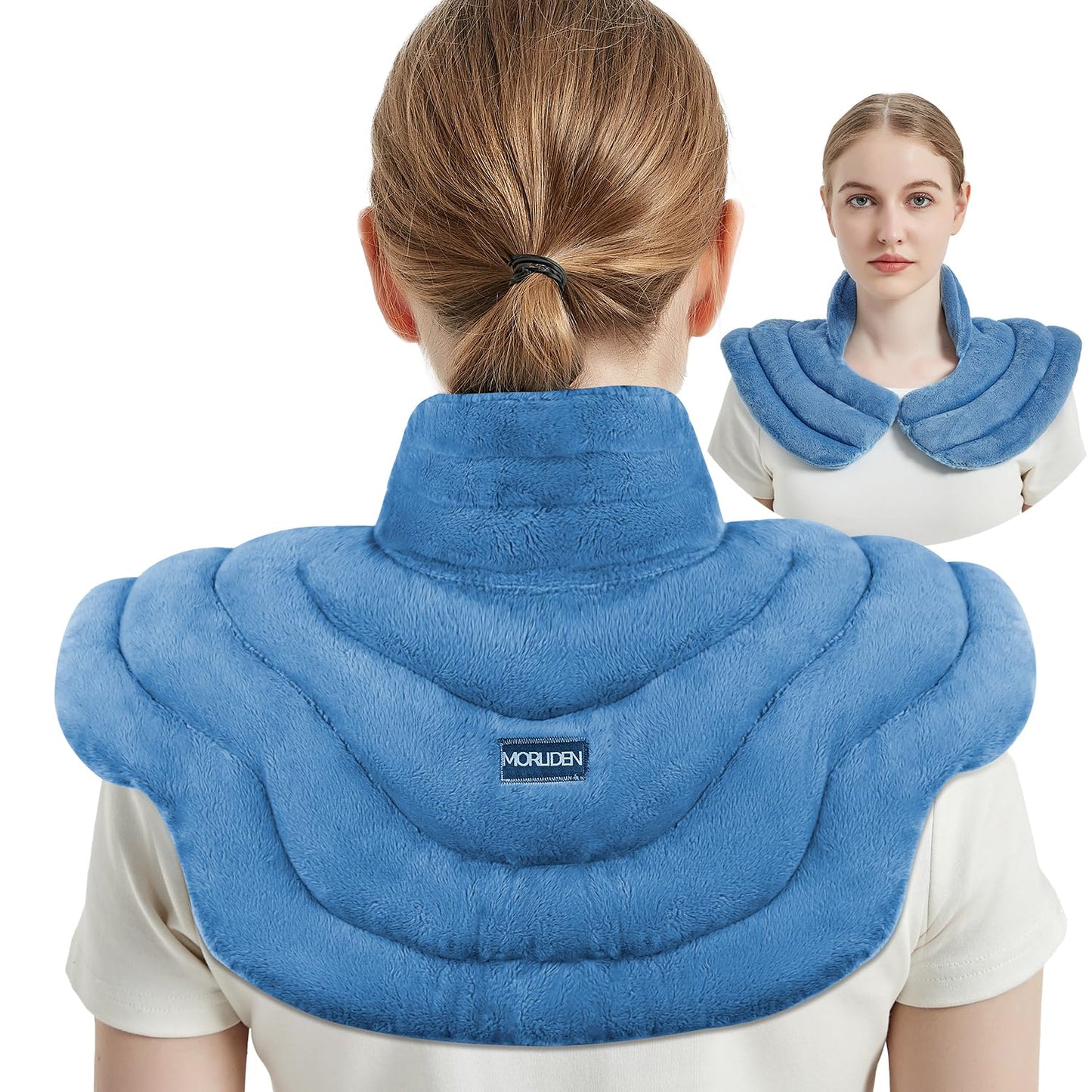 MORLIDEN Microwavable Heating Pad for Neck and Shoulders, Microwave Heating Pads Neck Warmer Wrap for Pain Relief