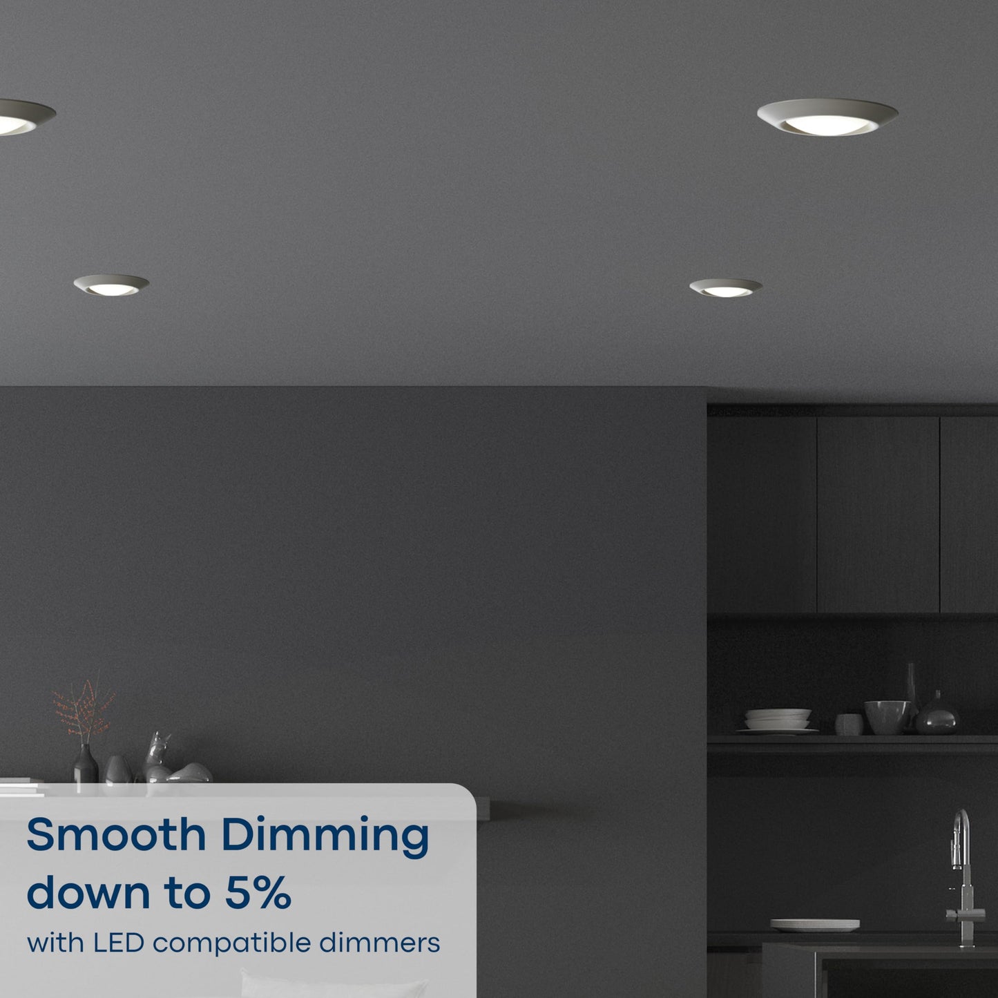 Sea Gull Lighting 14550S-15 Generation Lighting Traverse Lyte Round 6 in. 3000K, Canless Integrated LED Recessed Light, 925 Lumens, 90 CRI, T24 Complaint, Wet Rated in White Finish (4 Pack)
