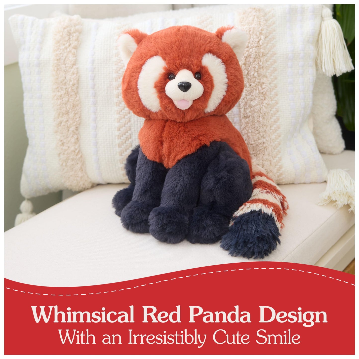 GUND Cedar Red Panda Plush, Premium Red Panda Stuffed Animals for Ages 1 and Up, Orange/Blue, 10”