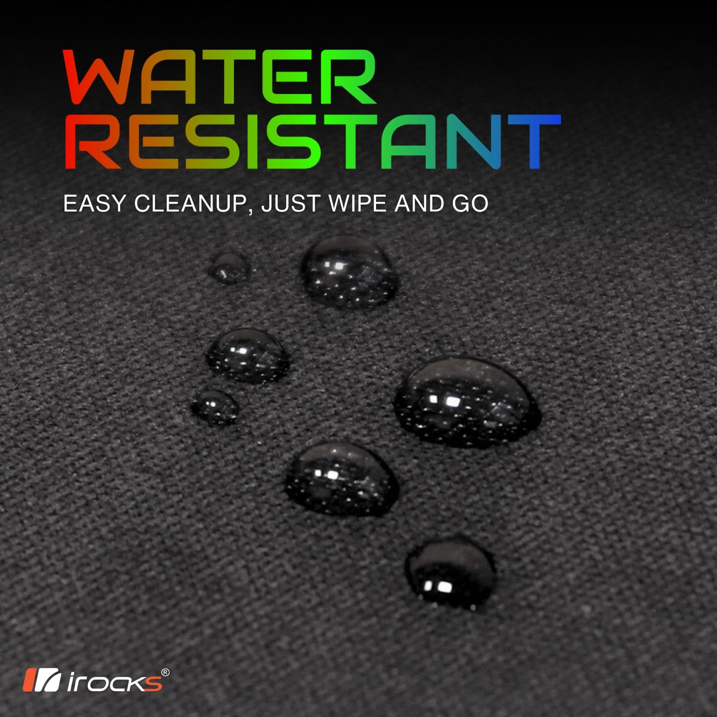 i-Rocks Extra Long RGB Gaming Mouse Pad, 10W Wireless Fast Charger, Natural Rubber Non-Slip Base, 35.4"x11.8" Desk Mat, Qi-Compatible for iPhone, Samsung, AirPods, 7 Colors & 3 RGB Effects