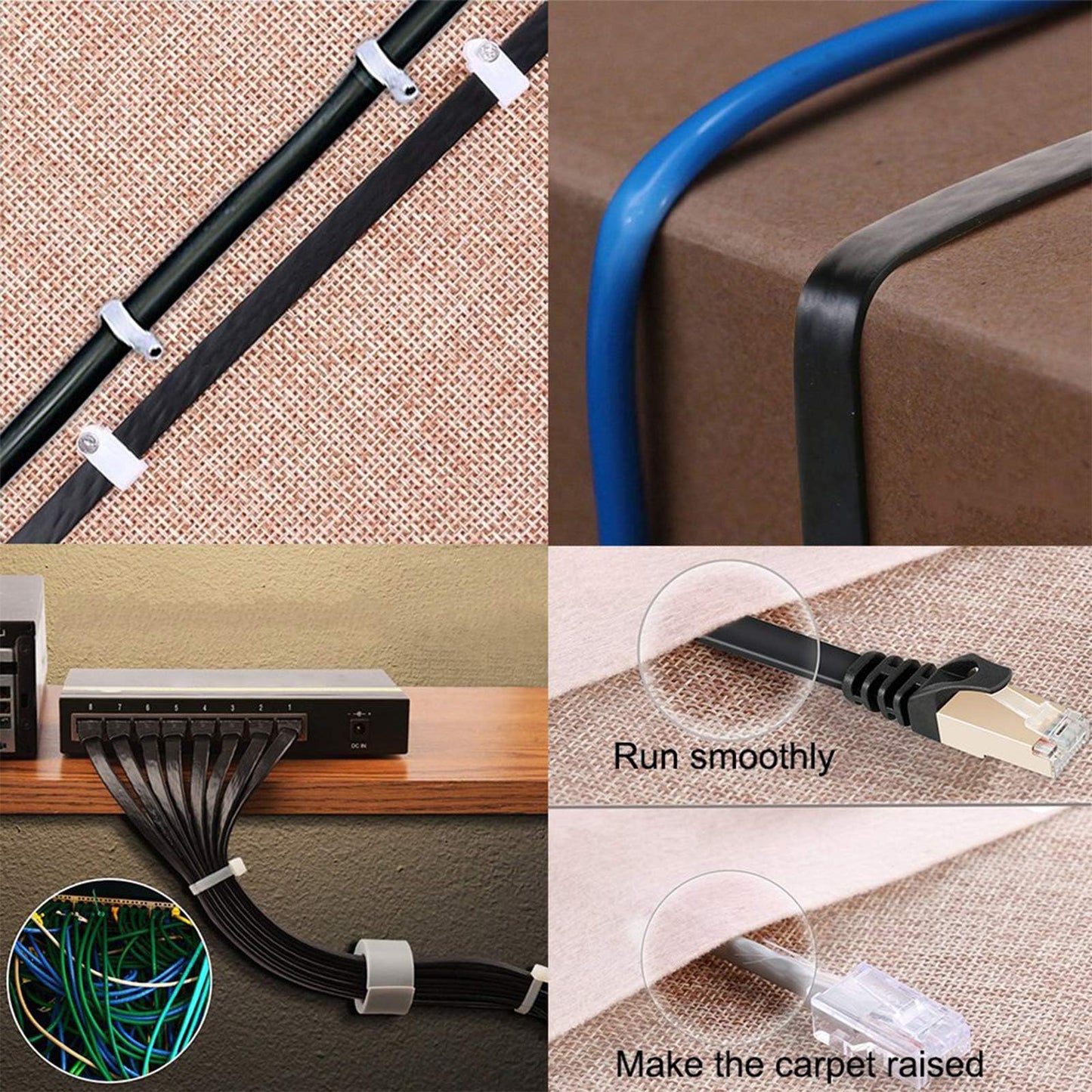BUSOHE Cat 8 Ethernet Cable 200 FT, 40Gbps 2000MHz CAT8 High Speed Flat Internet Network Patch Cord, Shielded LAN Wire with Gold Plated RJ45 Connector for Outdoor Indoor, with Clips - 200FT Black