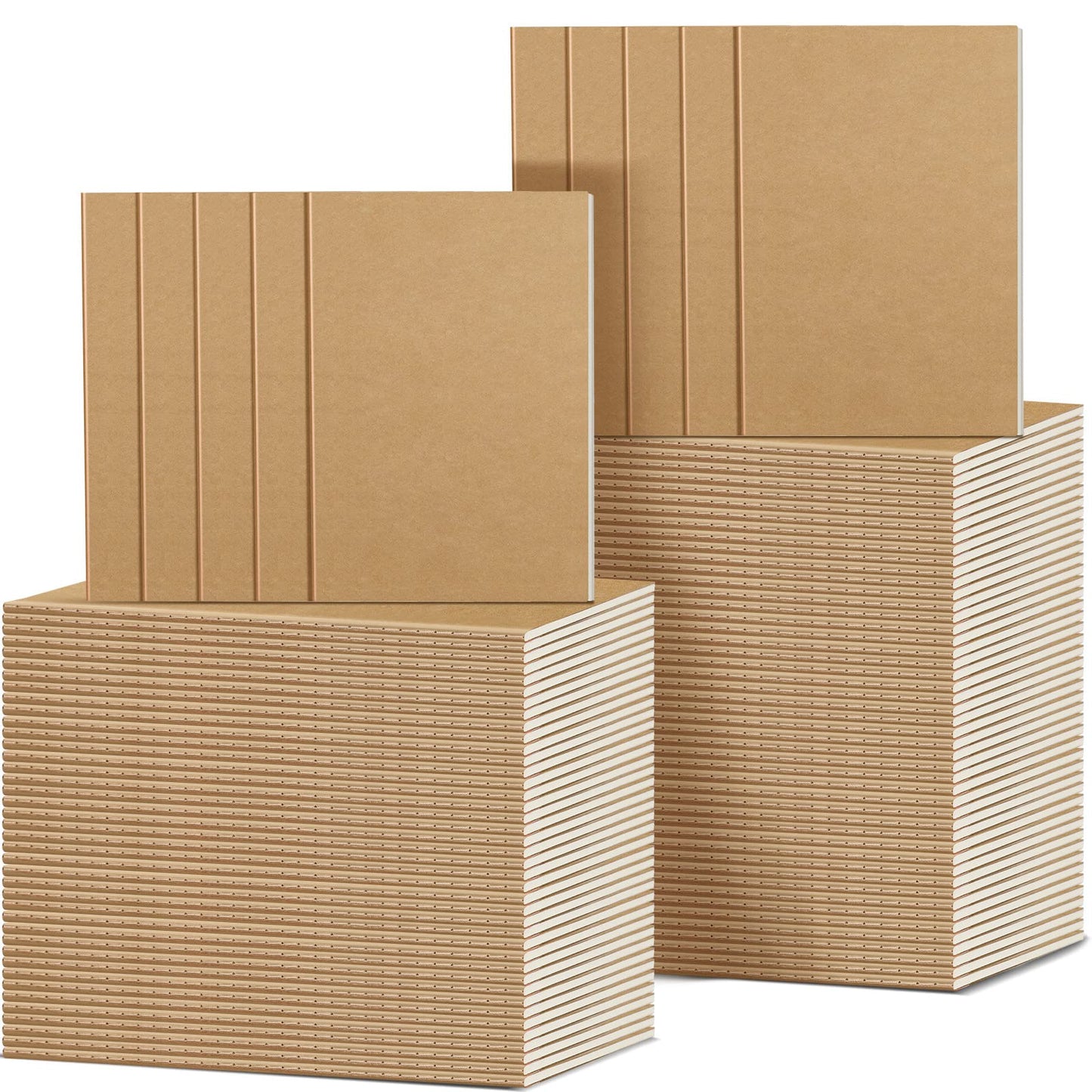 Handepo 100 Pack A5 Kraft Composition Notebooks Ruled Lined Composition Notebooks Bulk Soft Cover Journals Travel Diary Memo for Students Classroom Office Supplies(a5, Kraft Color)