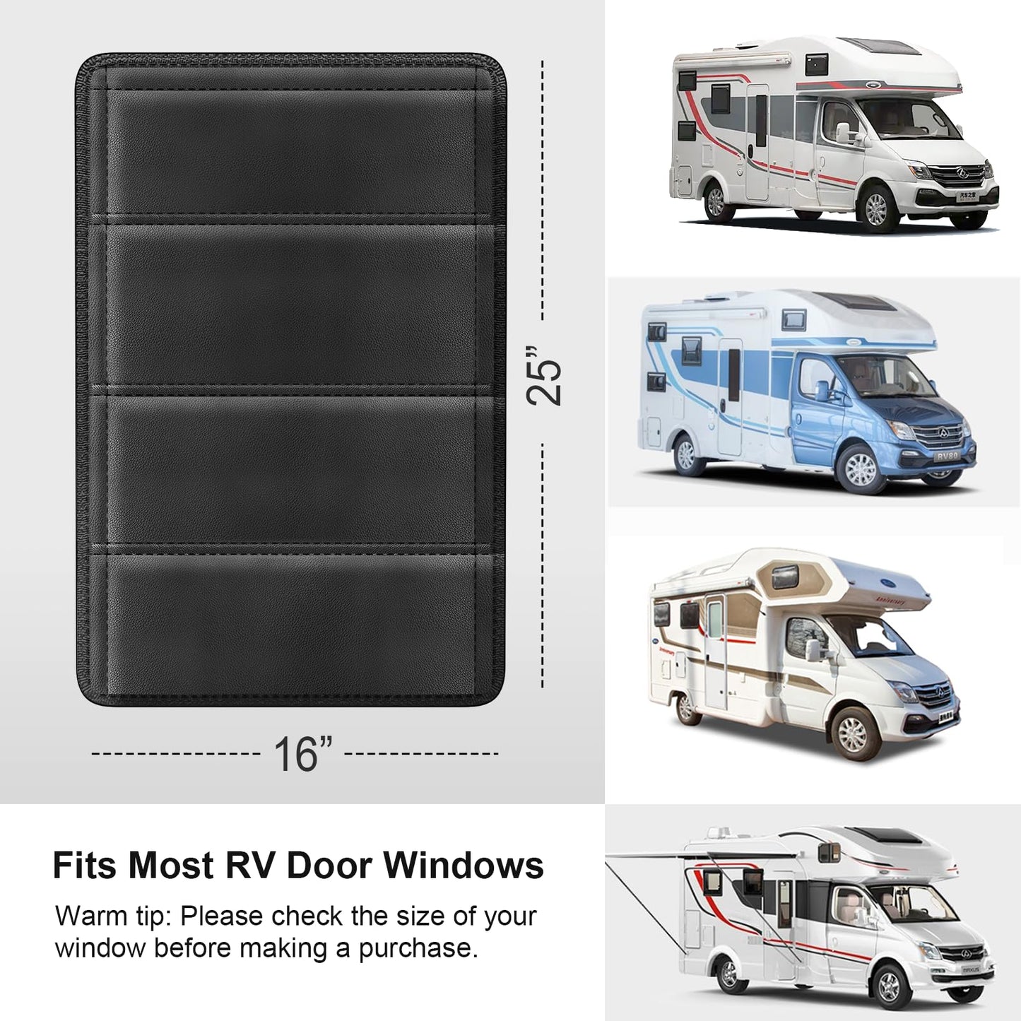 RV Door Window Shade Cover 2 Pack- Magnetic RV Blackout Window Cover with UV Protection and Privacy Features (25 * 16 in) Foldable Magnet Design, Waterproof Fabric, and Reflective Silver Coating