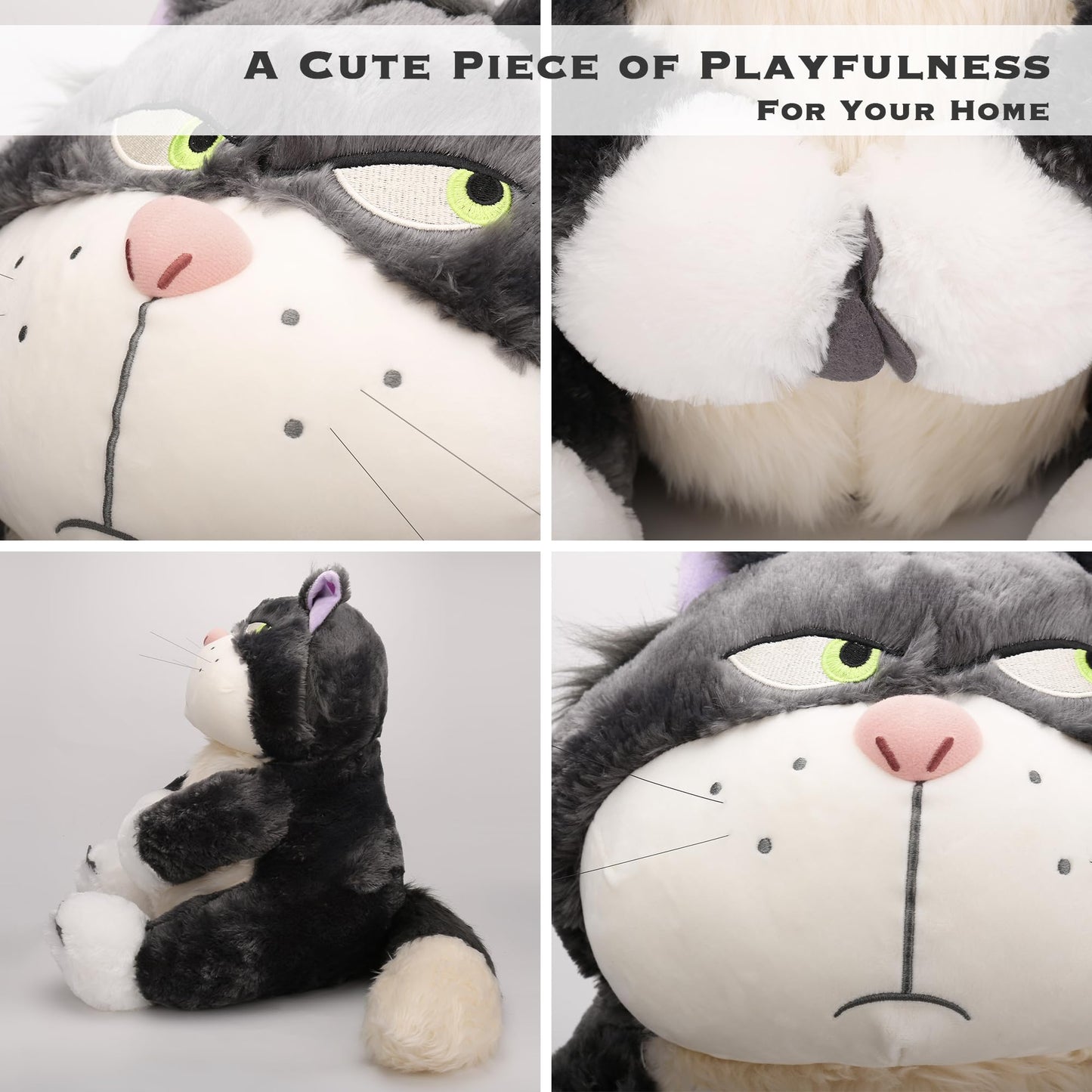 Juju Lucifer Cat Plush (26 in) - Large Stuffed Animals - Big Stuffed Animal Plushie - Giant Stuffed Animal Cute Plushies - Cat Stuffed Animals Black Cat Plush - Big Stuffed Animals Cat Stuffed Animal