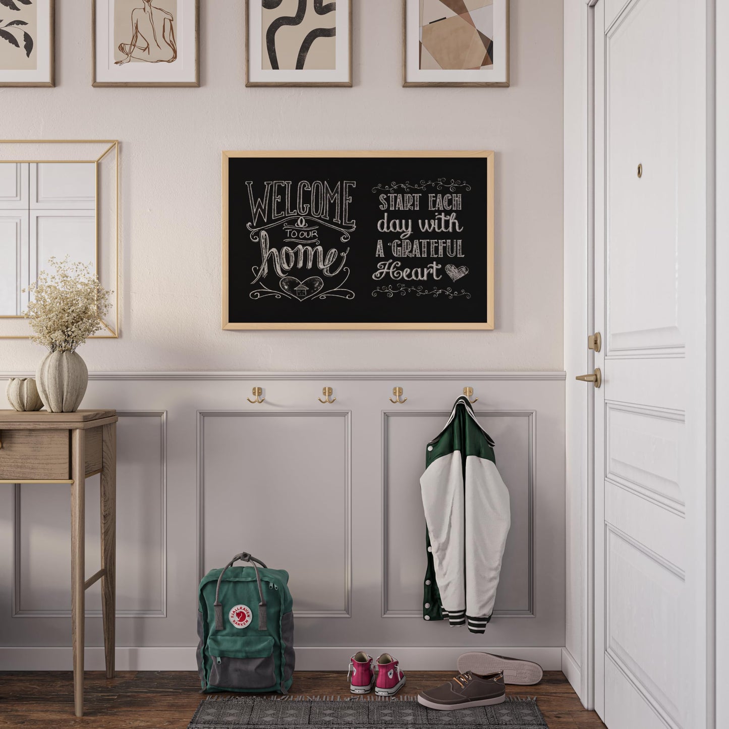 U Brands Chalkboard, 24" x 36", Birch Wood Frame, Blackboard Surface, Wall Mountable, Dry Erase Board, Home, Classroom & Office Organization, Memo & Message Board