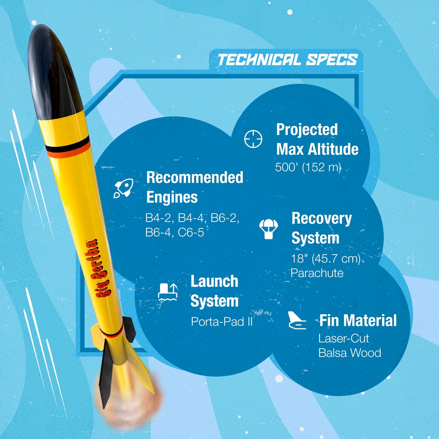 Estes 1948 Big Bertha Flying Model Rocket Kit