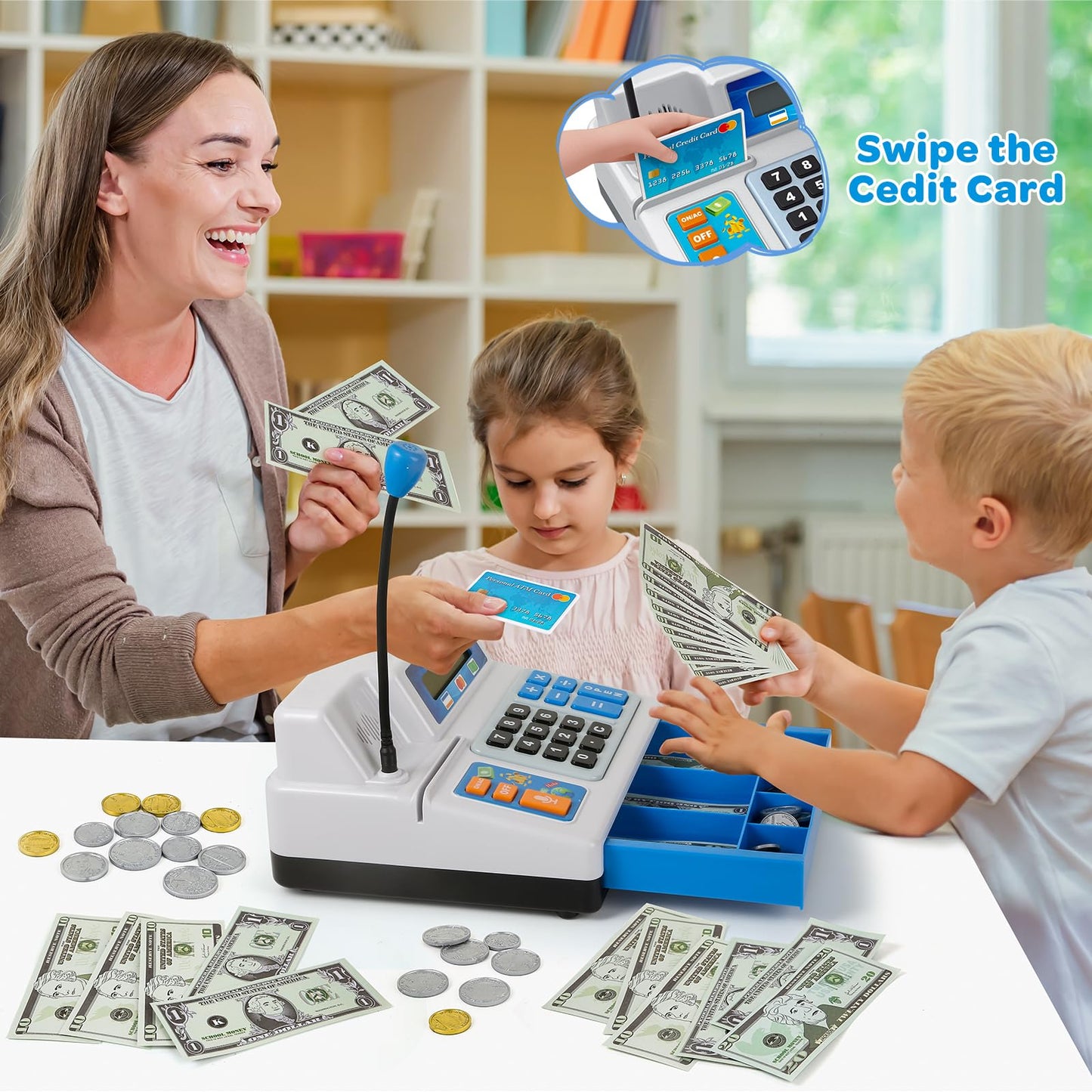 Calculator CashRegister Toy Gift-Grey