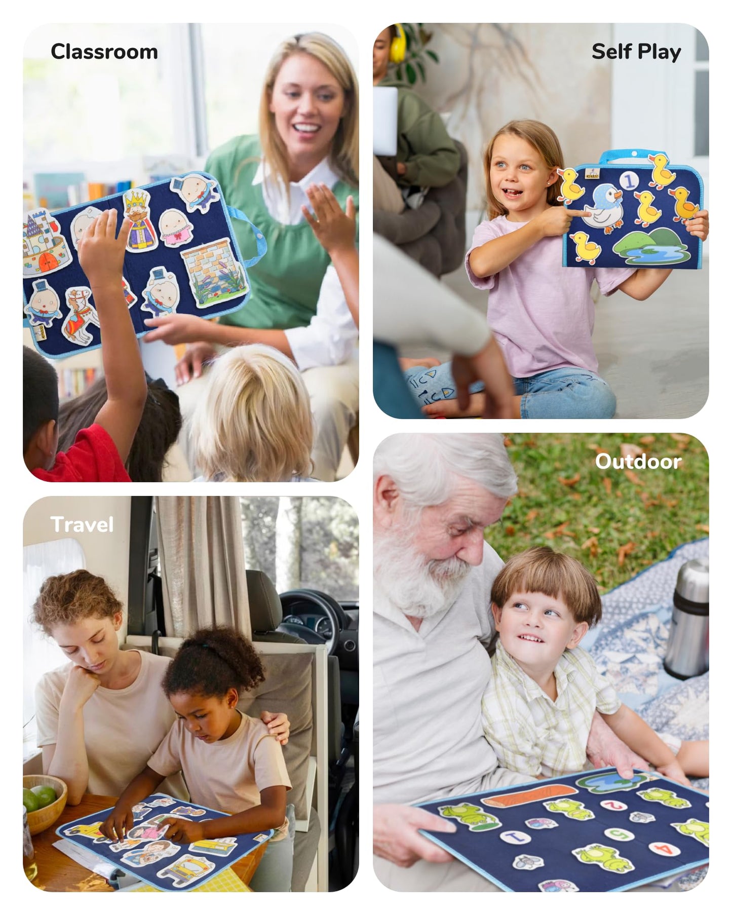 CHEFAN 12 Pack Felt Storyboard Pieces for Toddler, Flannel Board Stories for Preschool Activities