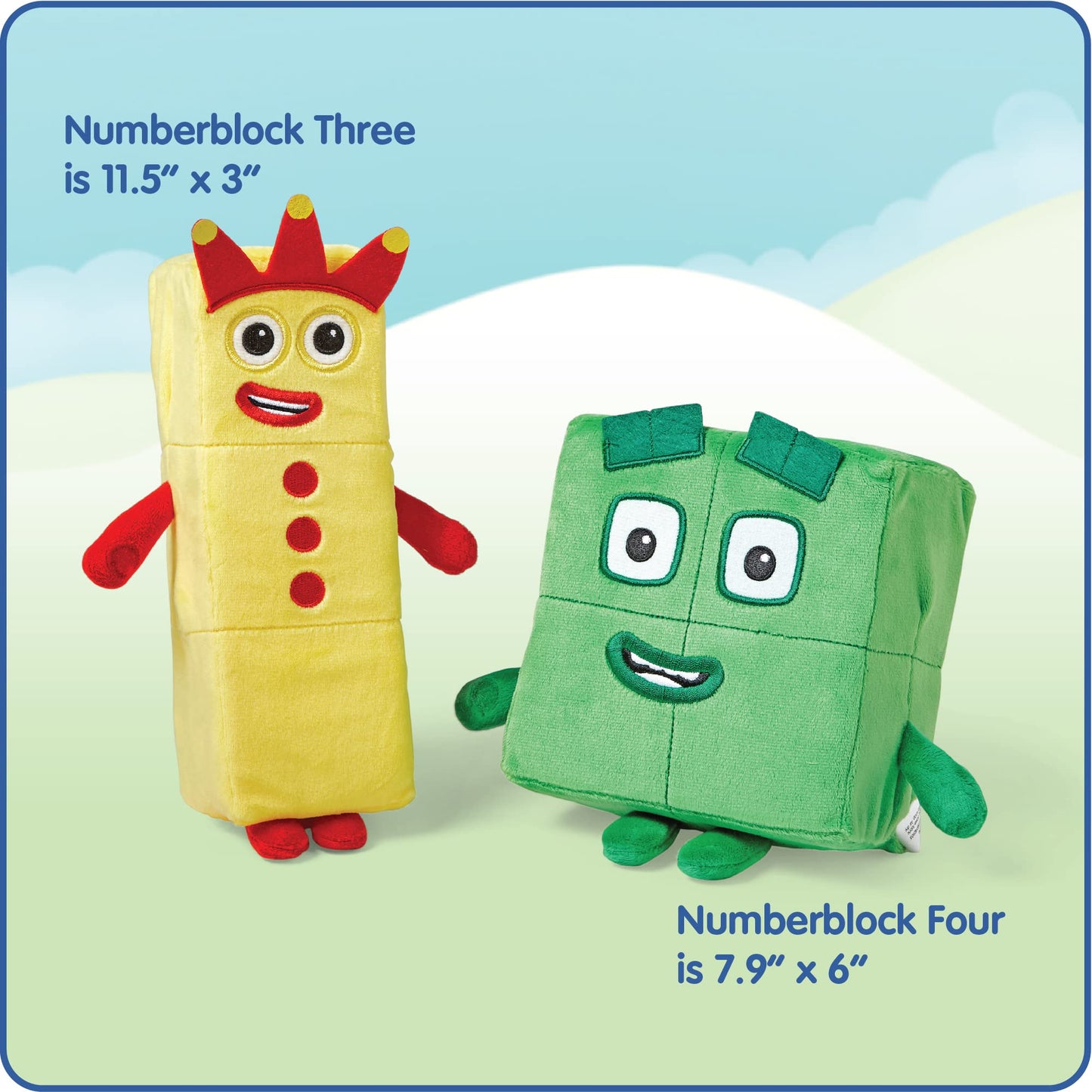hand2mind Numberblocks Three and Four Playful Pals, Cartoon Plush Toys, Plush Figure Toy, Kids Stuffed Animals, Cute Plushies, Imaginative Play Soft Toys, Toddler Sensory Toys, Preschool Learning Toys