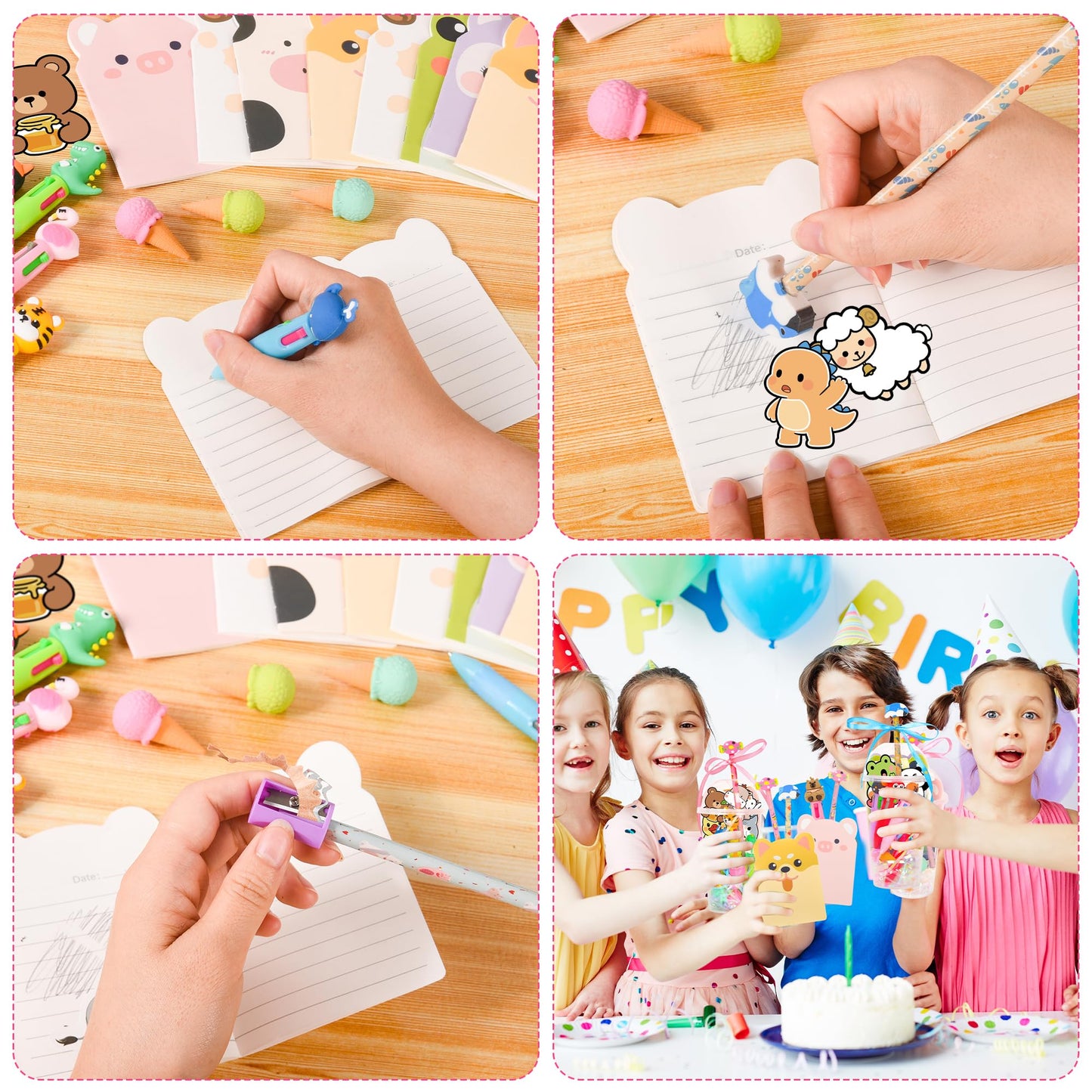 LiYiQ 24 Set 247-Piece Stationery Set for Student Rewards, Pencil Erasers Notebook Stickers for Classroom Party Goodie Bags and Prizes