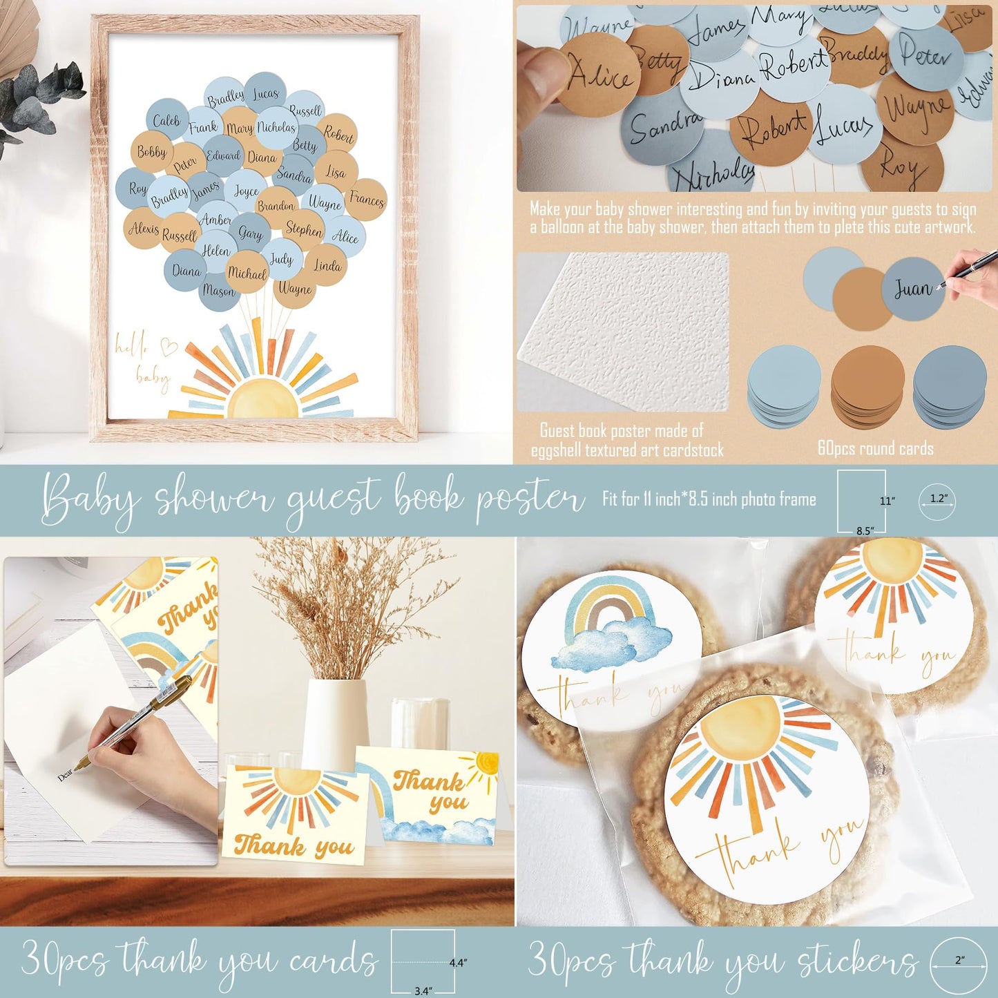 Here Comes the Son Baby Shower Decorations for Boy, Boho Sun Baby Shower Party Supplies, It's A Boy Gender Reveal Décor, Retro Sun You Are My Sunshine Baby Shower