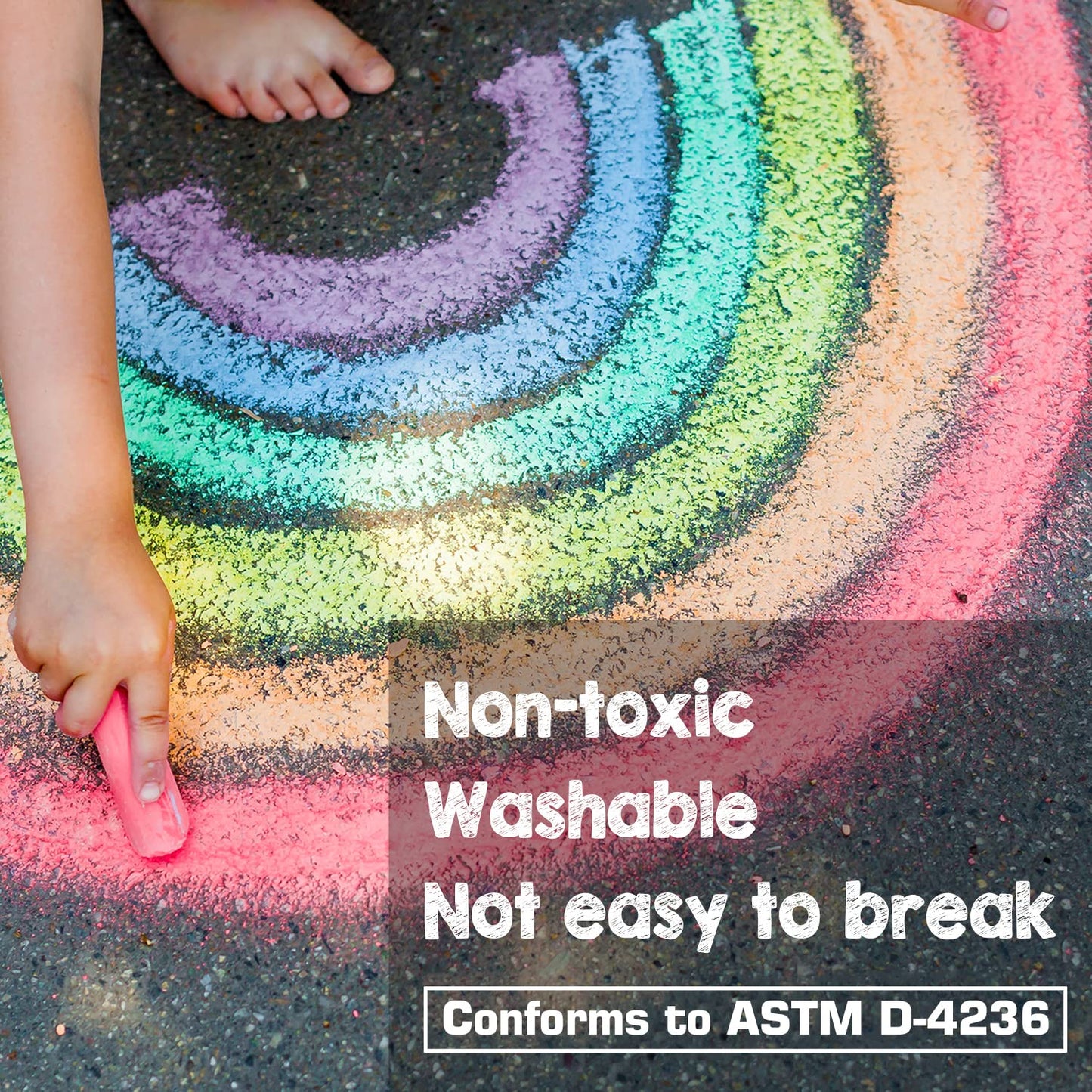 162 Pack 18 Colors Washable Sidewalk Chalk Set, Non-Toxic Jumbo Chalk for Outdoor Art Play, Paint on Playground, School Classroom Chalkboard, Office Blackboard, Outside Toys Gift For Kid and Adult