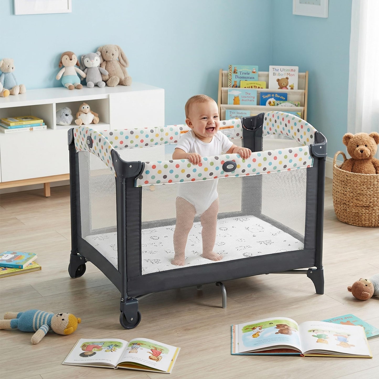 Cocellona Pack and Play Mattress, 38"x26" Breathable Pack N Play Mattresses Pad with Removable Ultra-Soft Cover, Portable Soft & Firm Memory Foam Playpen Mattress for Pack n Play