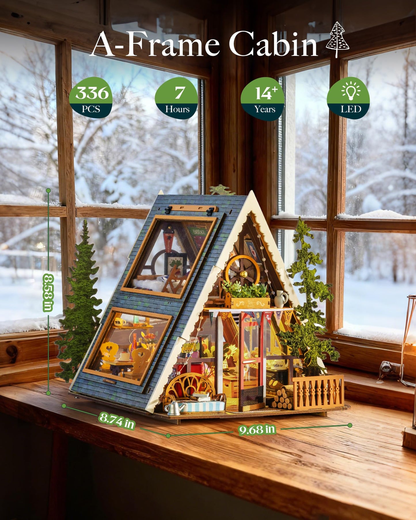Rolife Miniature House Kit, Mini Wooden Dollhouse Kit, Tiny House Diorama Building Kits DIY Crafts for Adults, 3D Puzzle Birthday Crafts Hobbies Gift for Teens