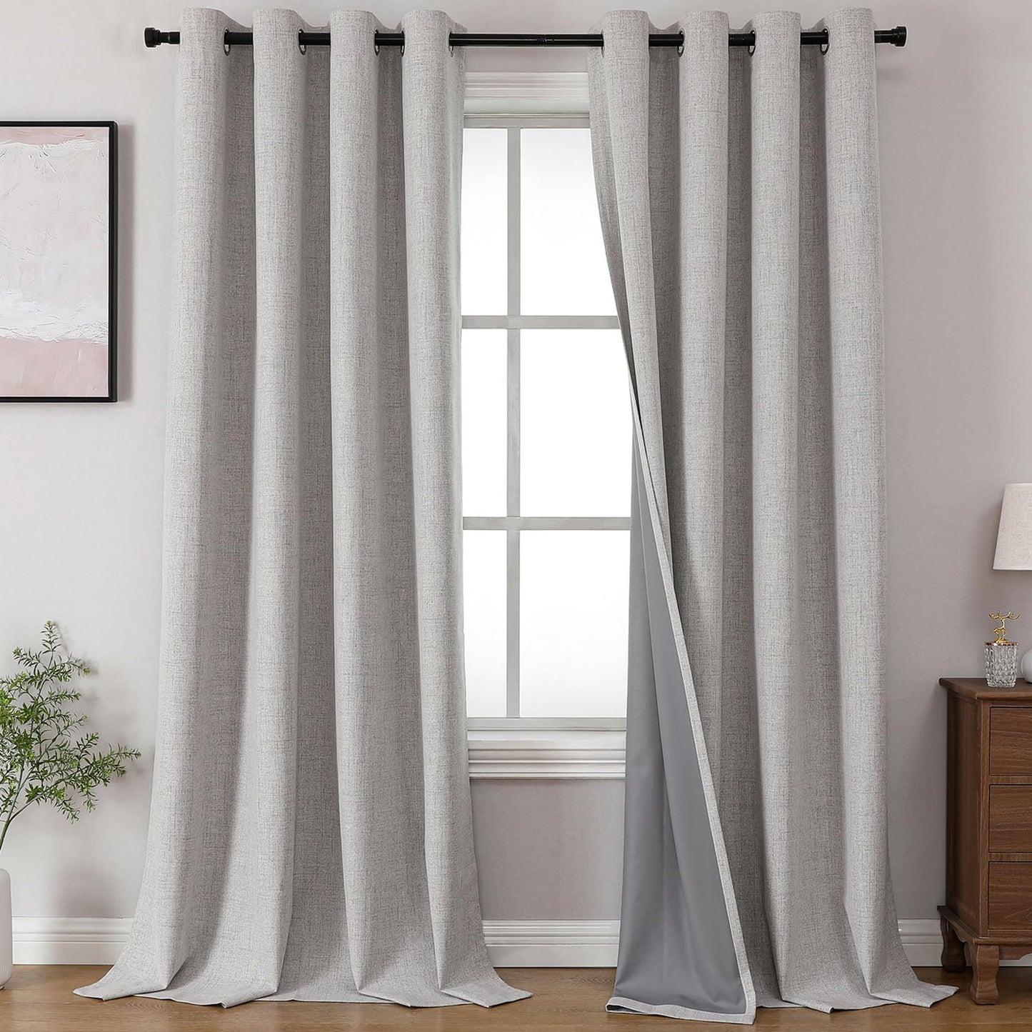 Joydeco Blackout Curtains 96 Inches Long, Light Blocking Curtains for Bedroom 2 Panels with Grommets, Thermal Insulated, Noise Reducing Room Darkening Drapes Privacy Protection for Living Room Window