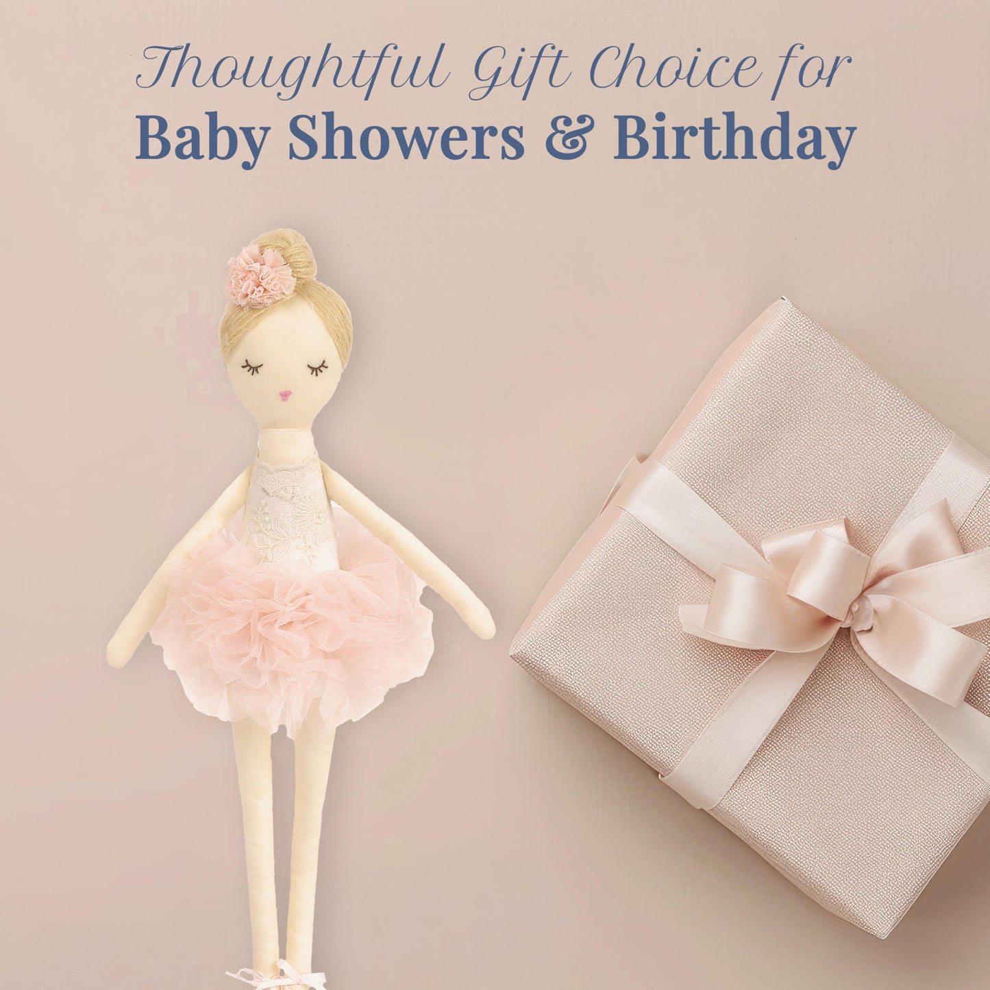 MON AMI Charlotte The Ballerina 15-Inch Stuffed Doll for Girls | Soft Ballerina Plush Doll | Elegant Playtime Companion | Charming Nursery & Bedroom Décor | Plush Gift for All Ages