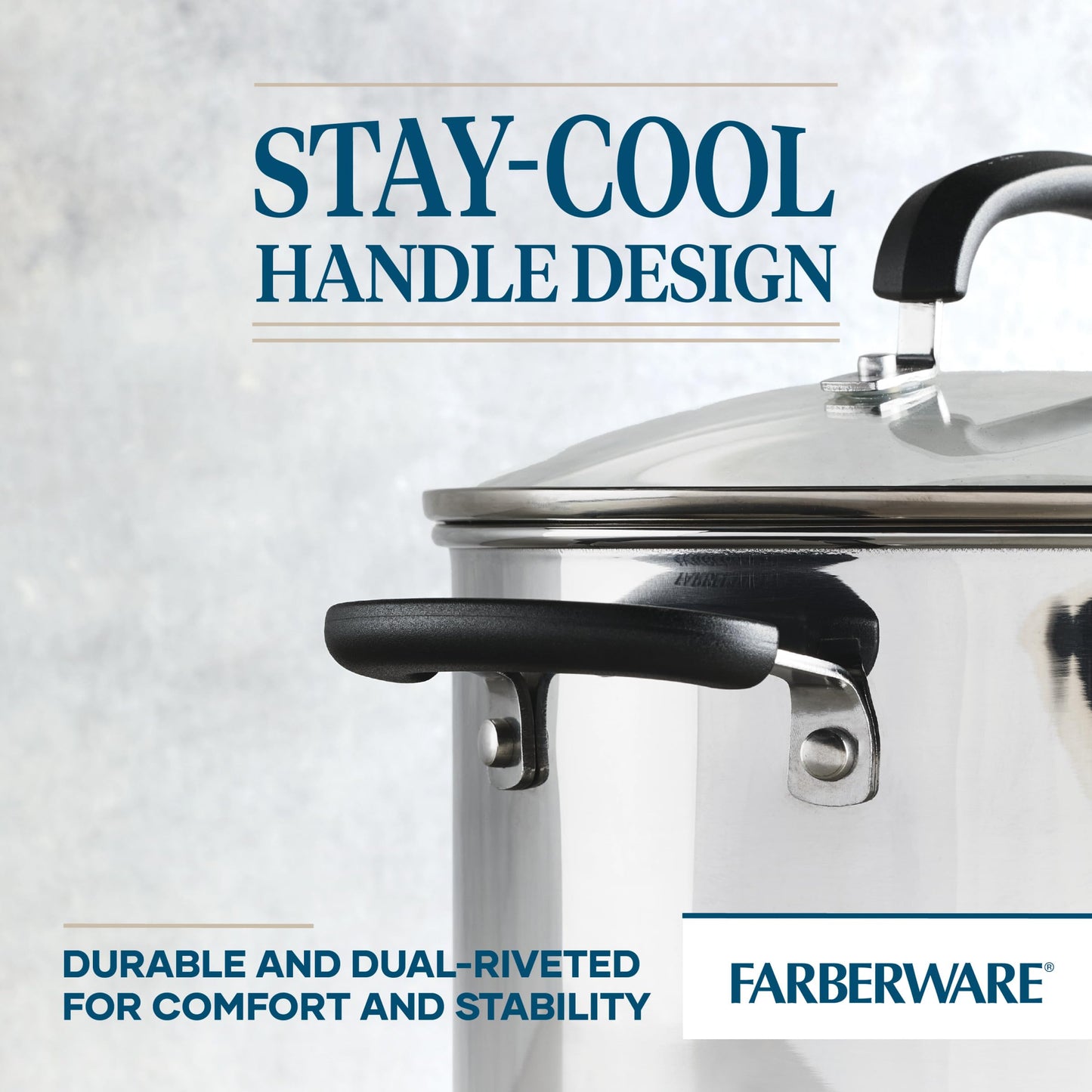 Farberware Brilliance Stainless Steel Stock Pot with Lid, 8 Quart