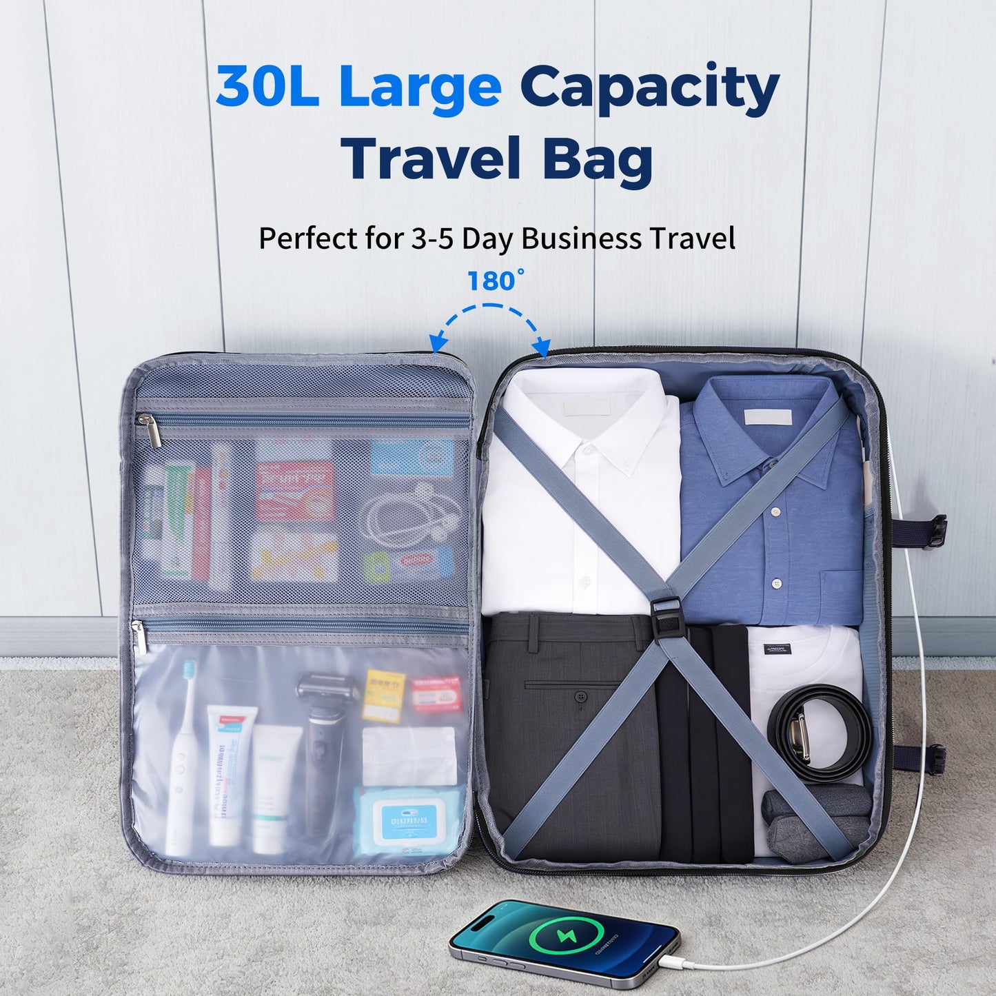 ECOHUB 19" Travel Backpack for Men Women 19x7.1x12.6 Spirit Airlines Personal Item Bag Backpack with Wet Compartment,Black